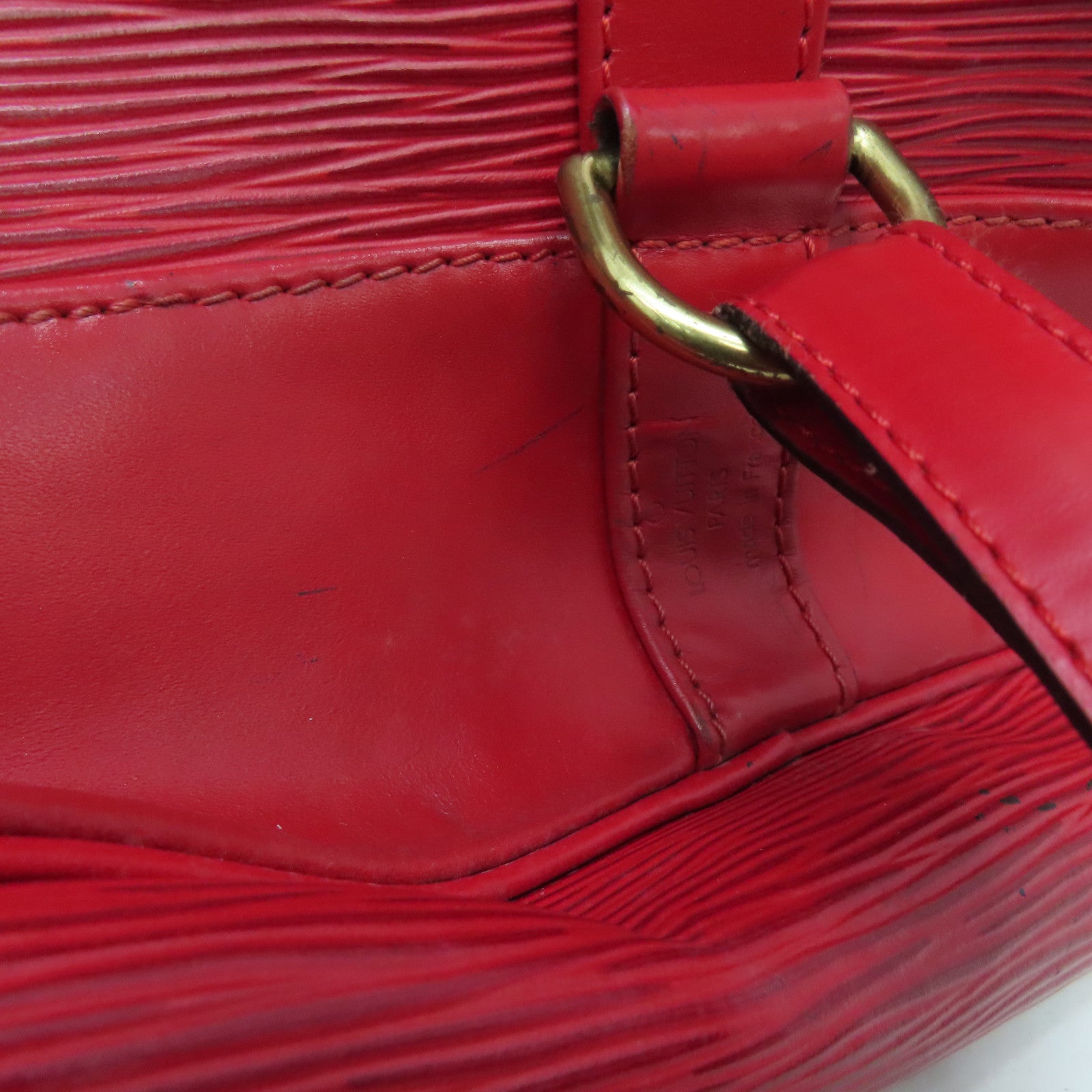 LOUIS VUITTON Epi Randene PM金扣肩背袋红色