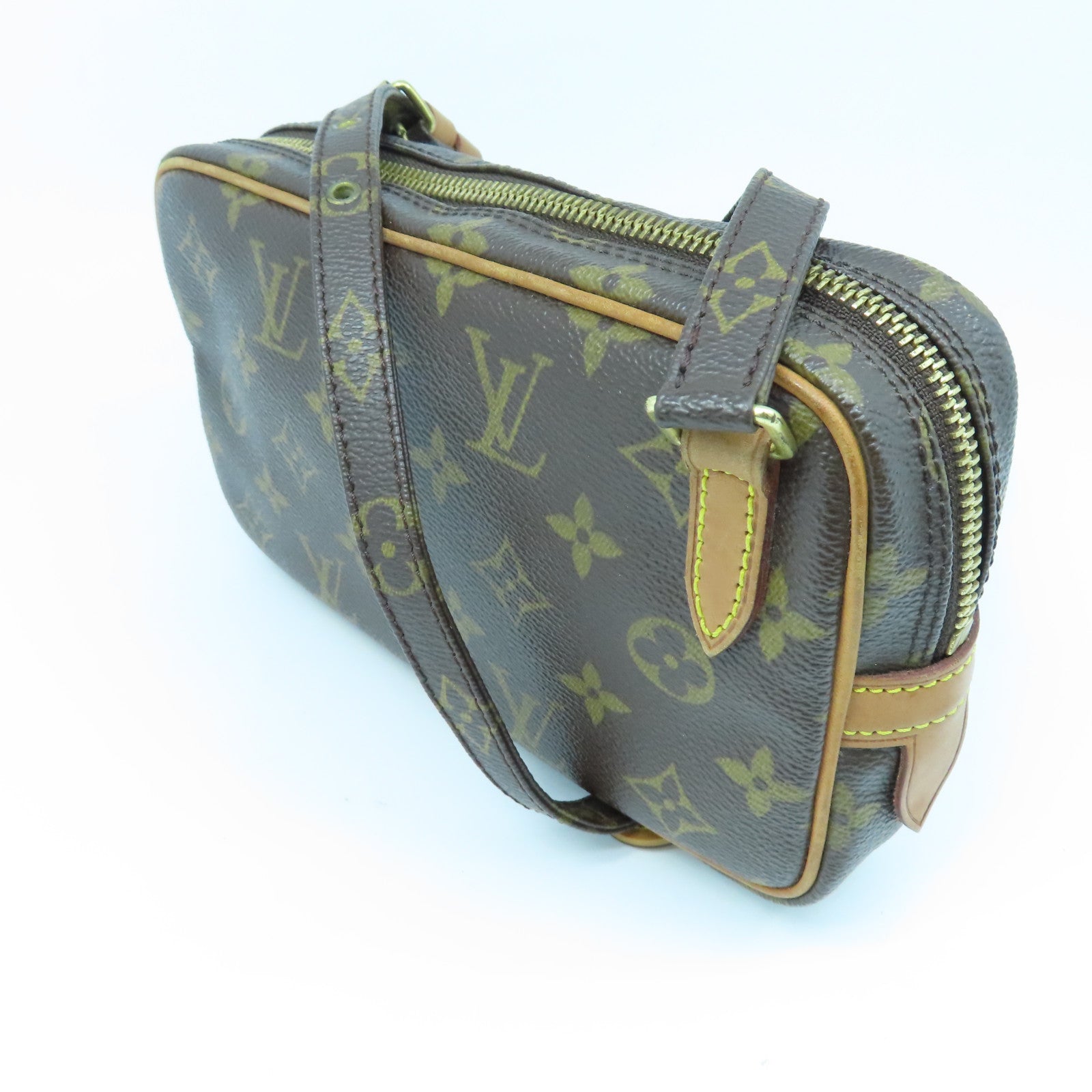 LOUIS VUITTON Monogram Pochette Marly Bandouliere金扣肩背袋啡色