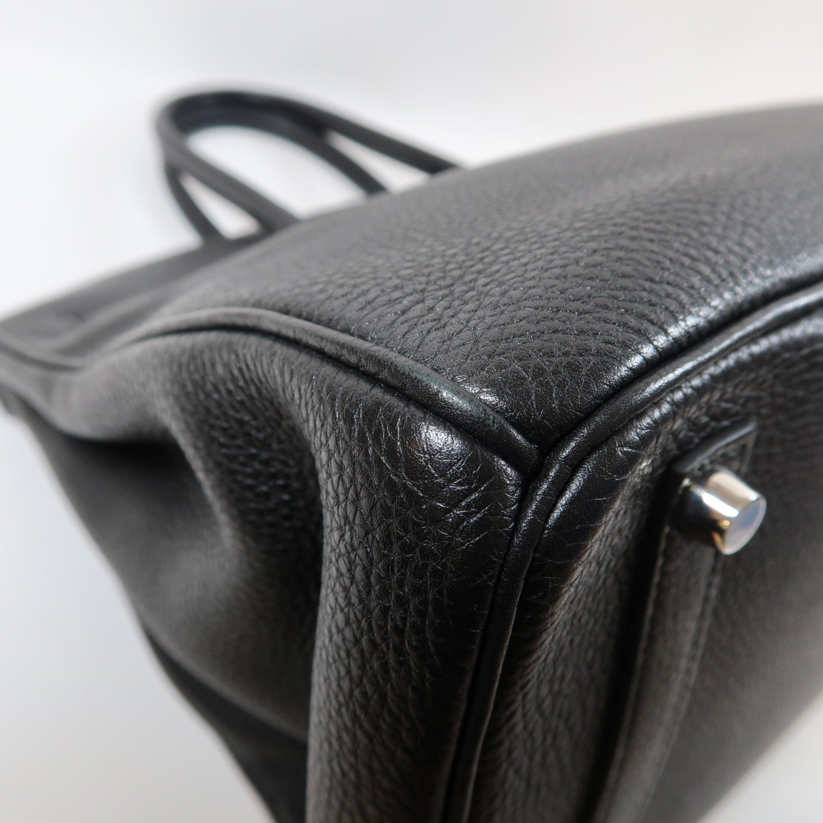 HERMES Togo皮革Birkin 35銀扣手挽袋Noir黑色