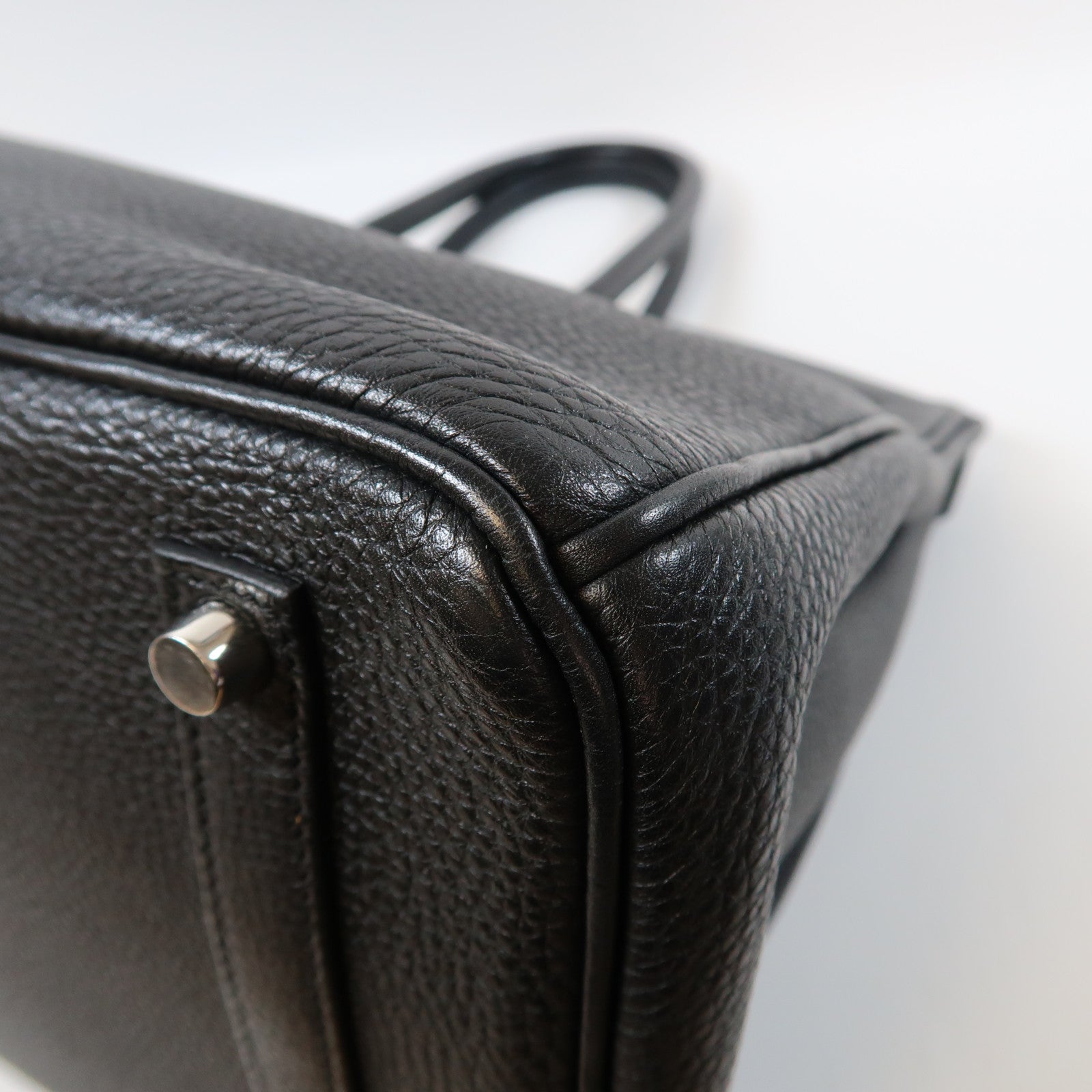 HERMES Togo皮革Birkin 35銀扣手挽袋Noir黑色