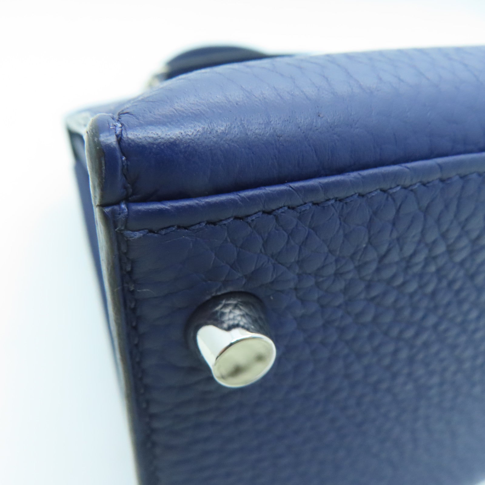 HERMES 【激減優惠】Clemence皮革Kelly 28 Lettre E銀扣手挽肩背兩用袋Zellige/Encre/Obscur
