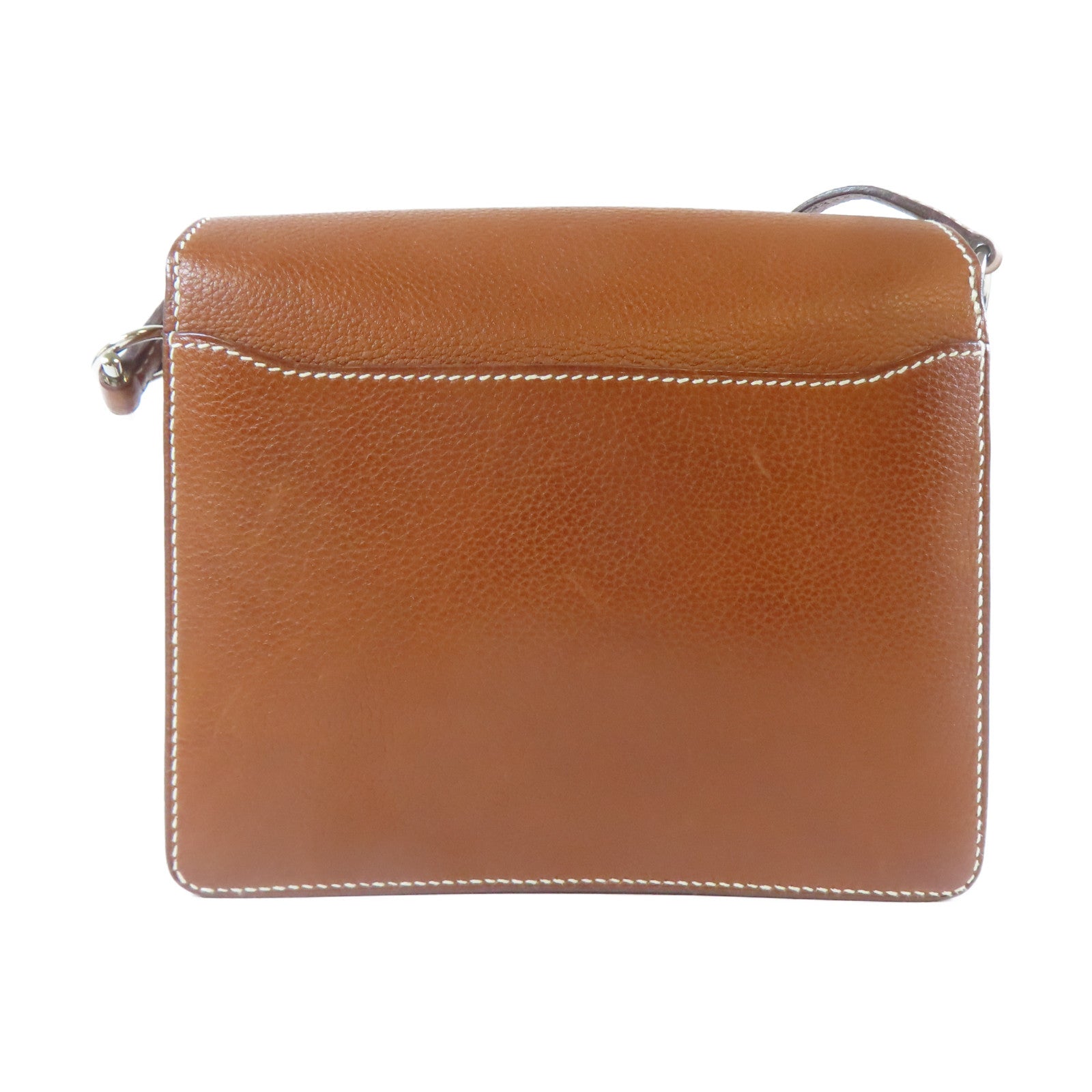 HERMES Evercolor皮革Mini Roulis銀扣肩背袋金色/經典駝色