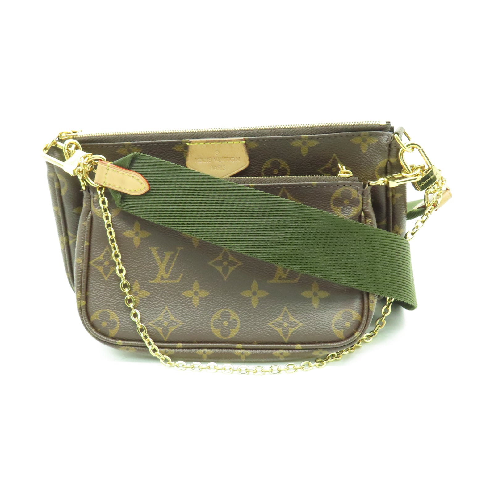 LOUIS VUITTON Monogram Multi Pochette Accessoires金扣手挽肩背兩用袋啡色