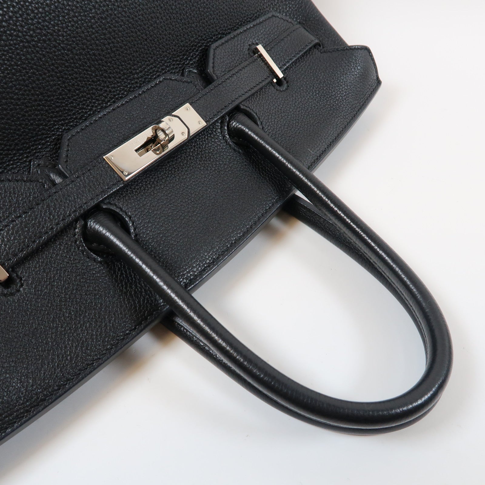 HERMES Togo皮革Birkin 35銀扣手挽袋Noir黑色