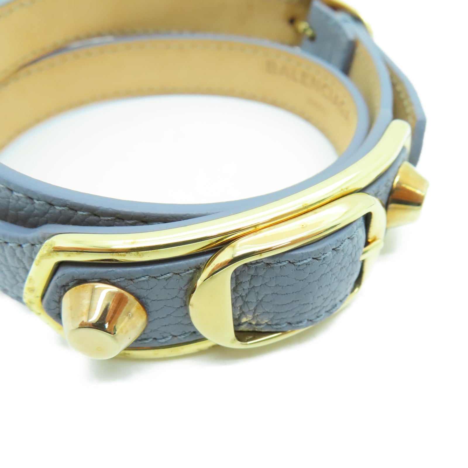 BALENCIAGA 羊皮皮革Bracelet手带灰色