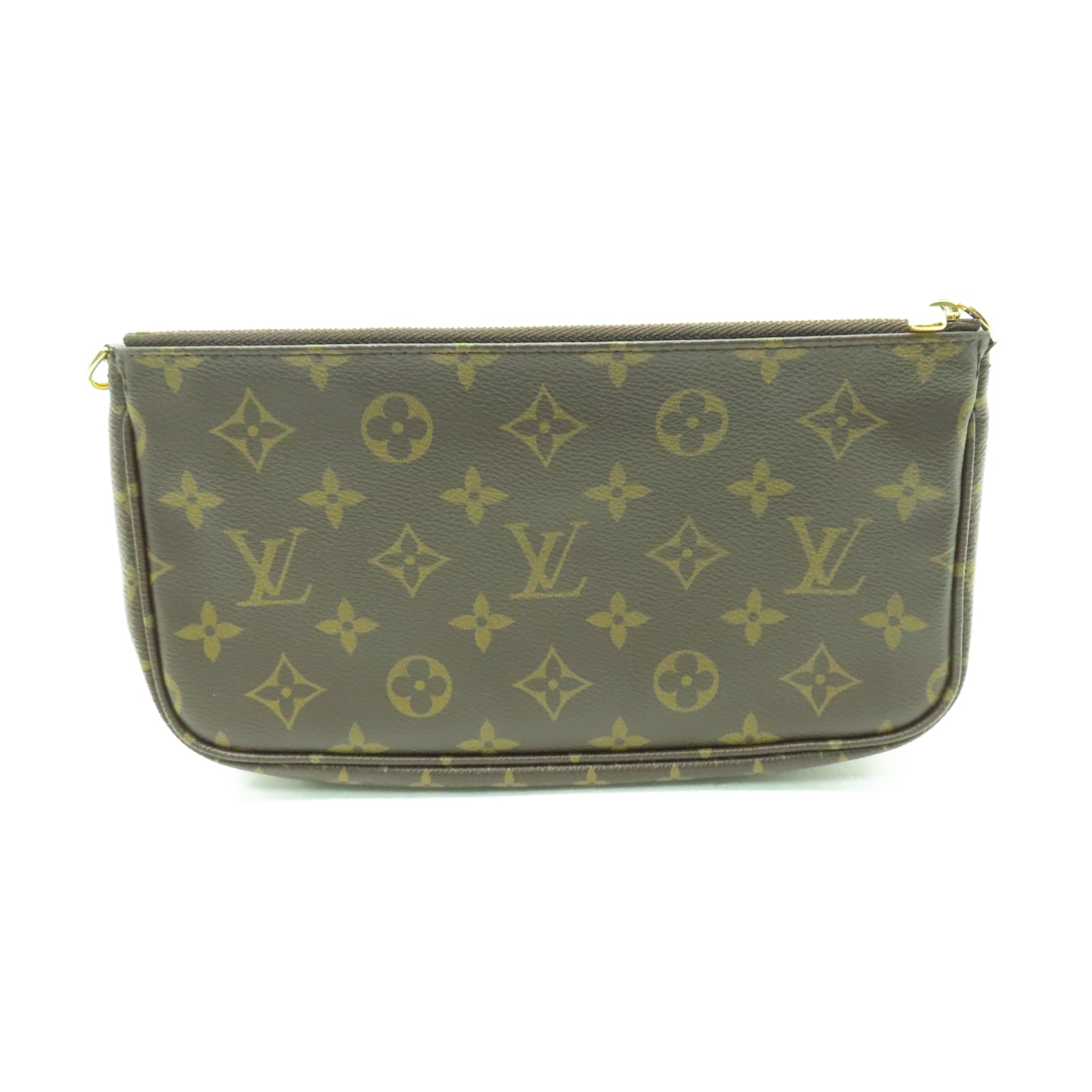 LOUIS VUITTON Monogram Multi Pochette Accessoires金扣手挽肩背兩用袋啡色