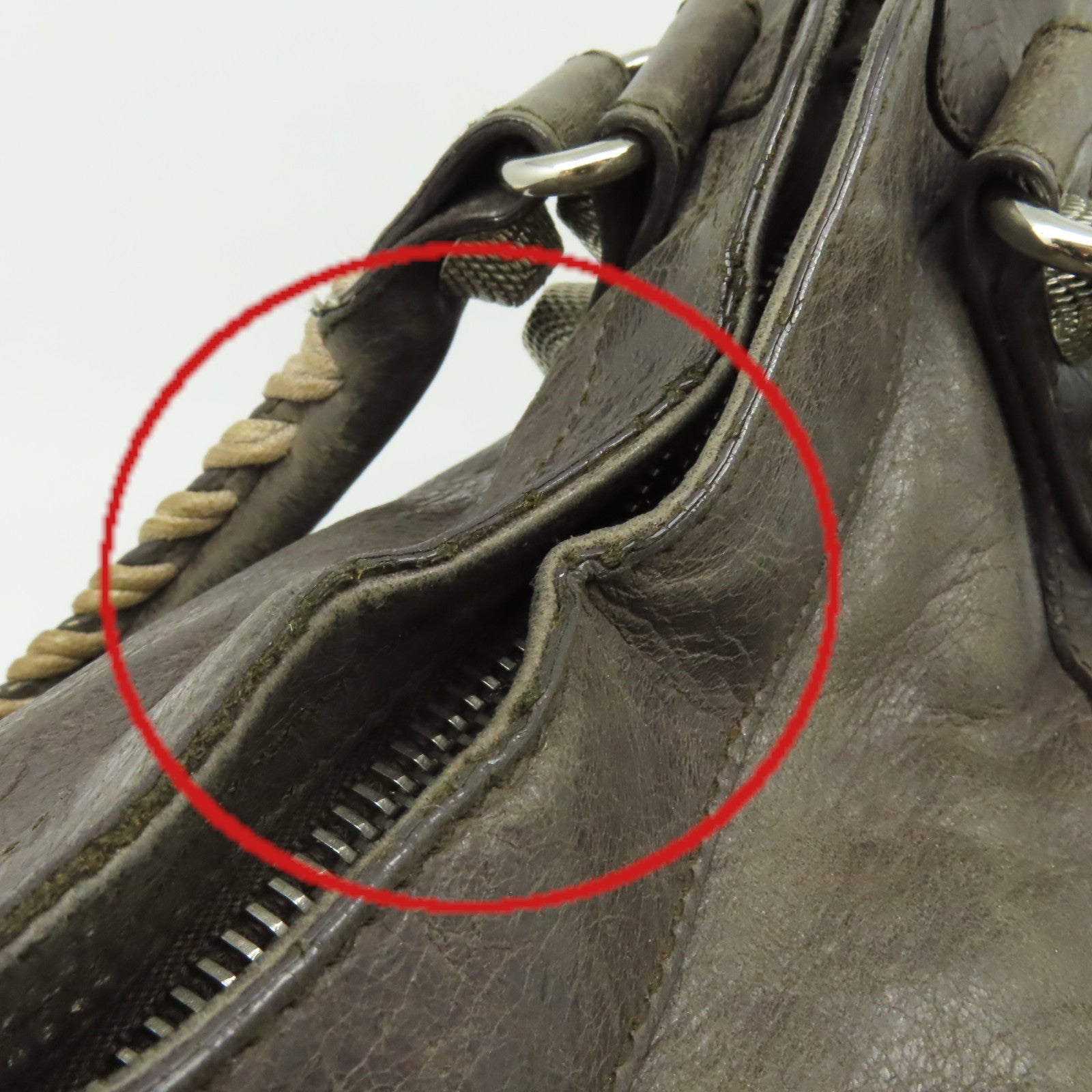 BALENCIAGA 羊皮皮革Giant City手挽肩背兩用袋碳灰色