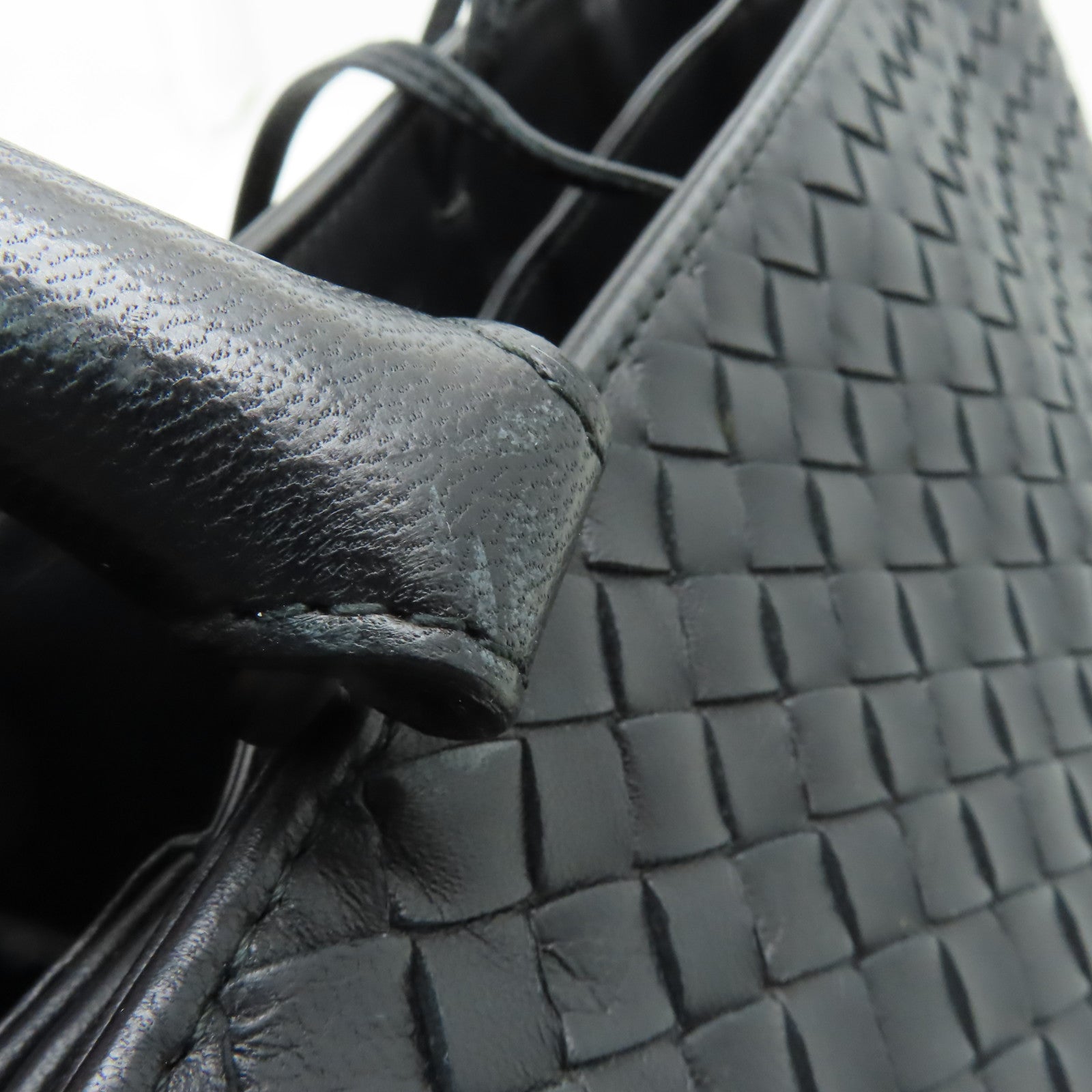 BOTTEGA VENETA 織紋皮革Handbag手挽袋黒色