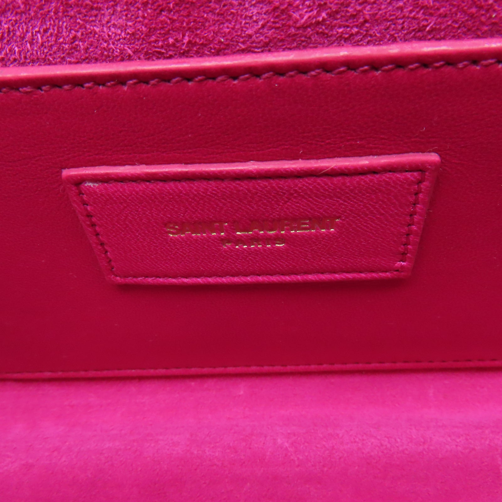 YVES SAINT LAURENT 漆皮皮革Clutch金扣手拿包粉紅色