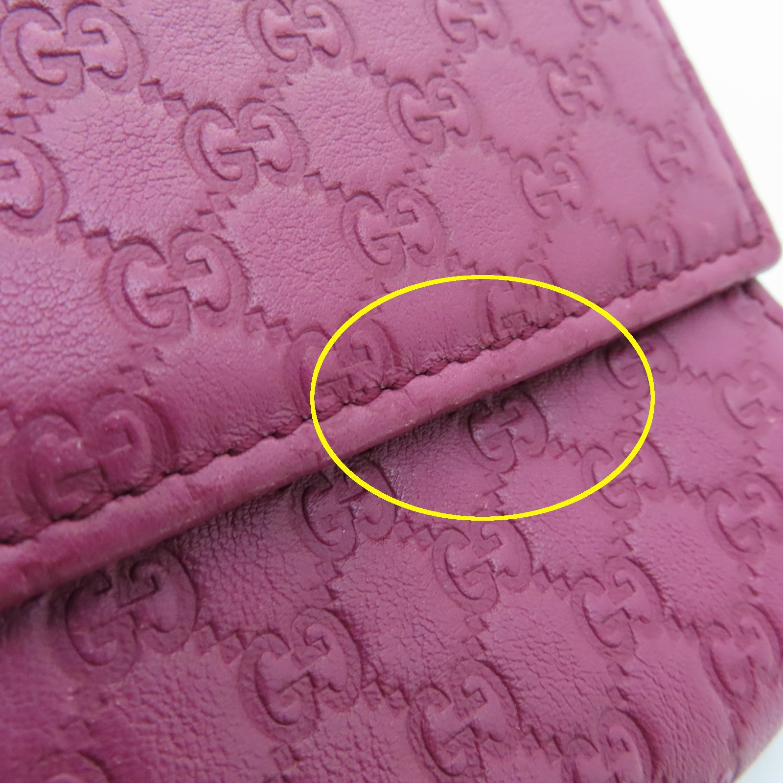 GUCCI Cowhide Leather Pouch With Handle Silver Buckle Clutch Pink