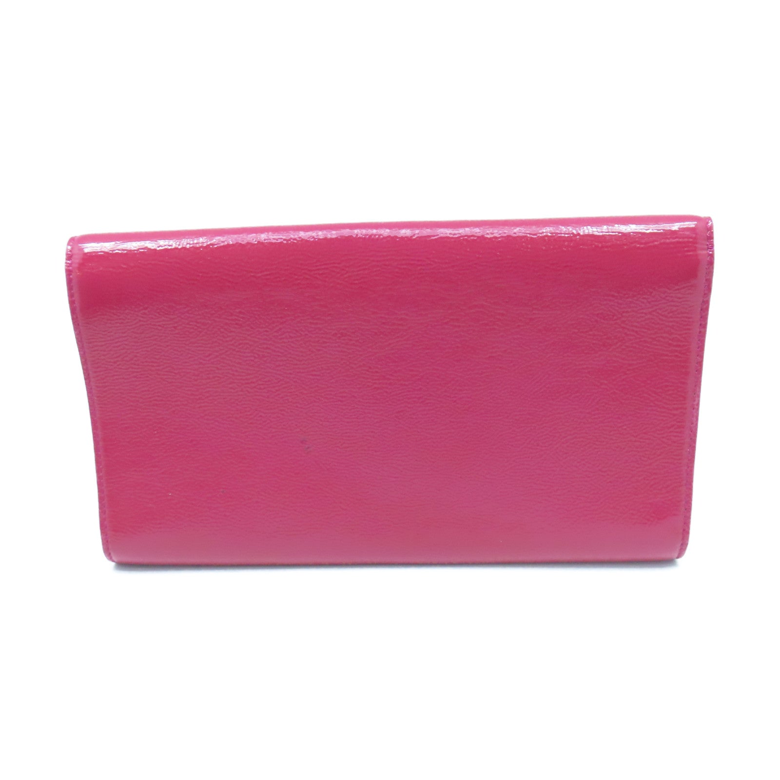 YVES SAINT LAURENT 漆皮皮革Clutch金扣手拿包粉紅色