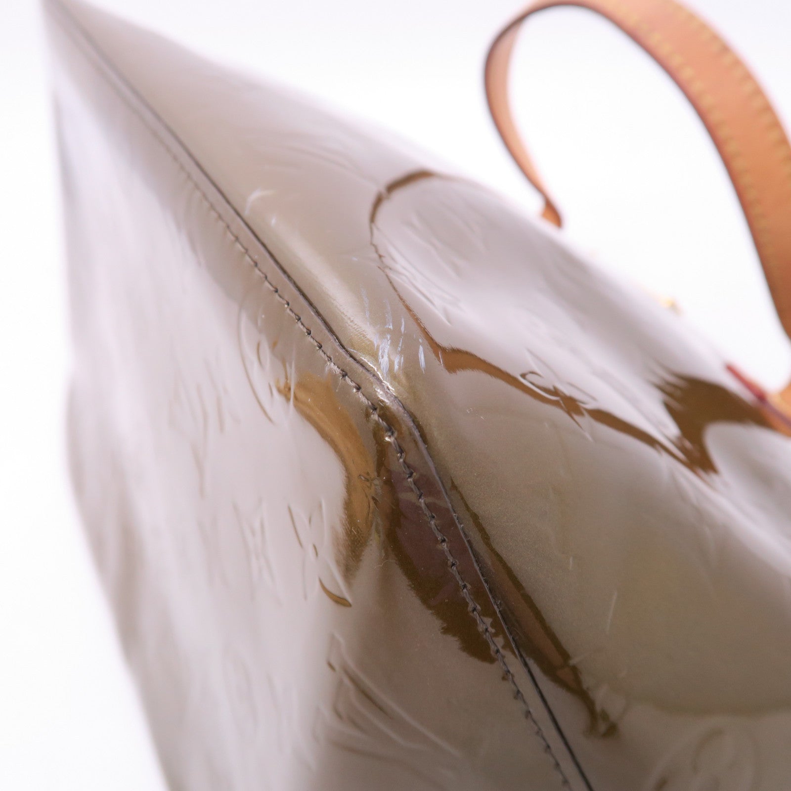 LOUIS VUITTON Vernis Bellevue PM金扣手挽袋綠色