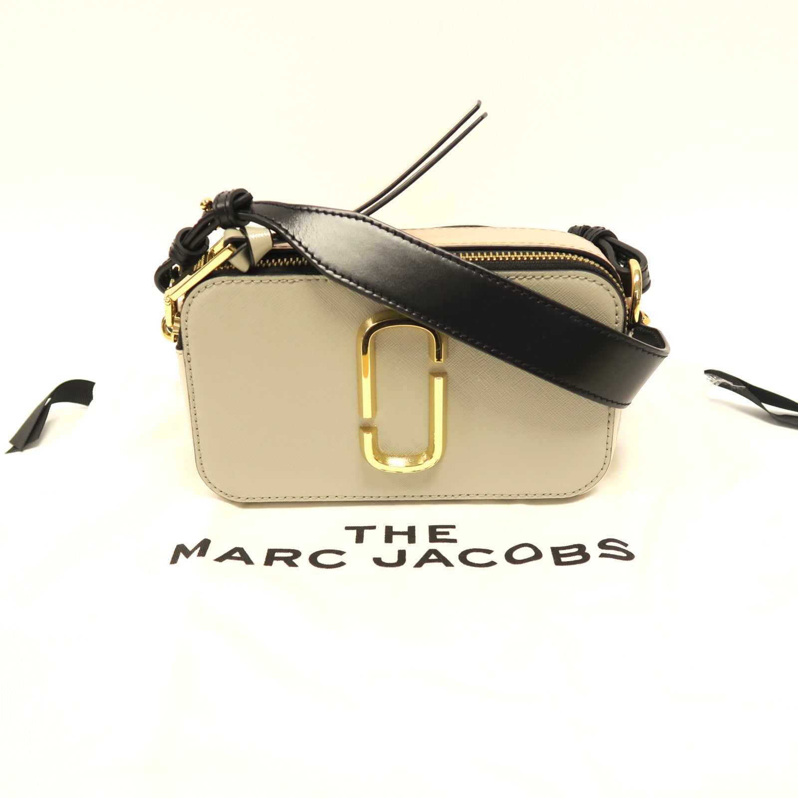 MARC JACOBS 牛皮皮革Shoulder Bag金扣肩背袋灰色