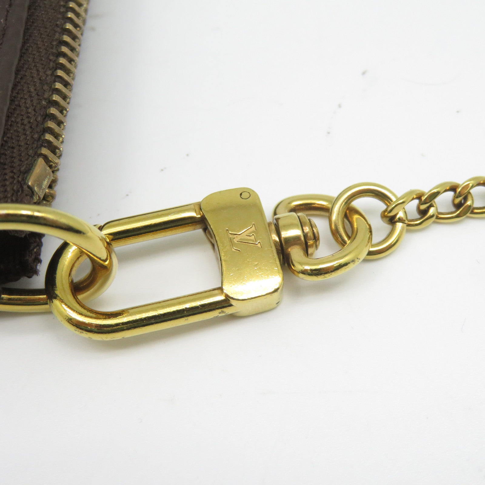 LOUIS VUITTON Monogram Pochette Access金扣手挽袋啡色