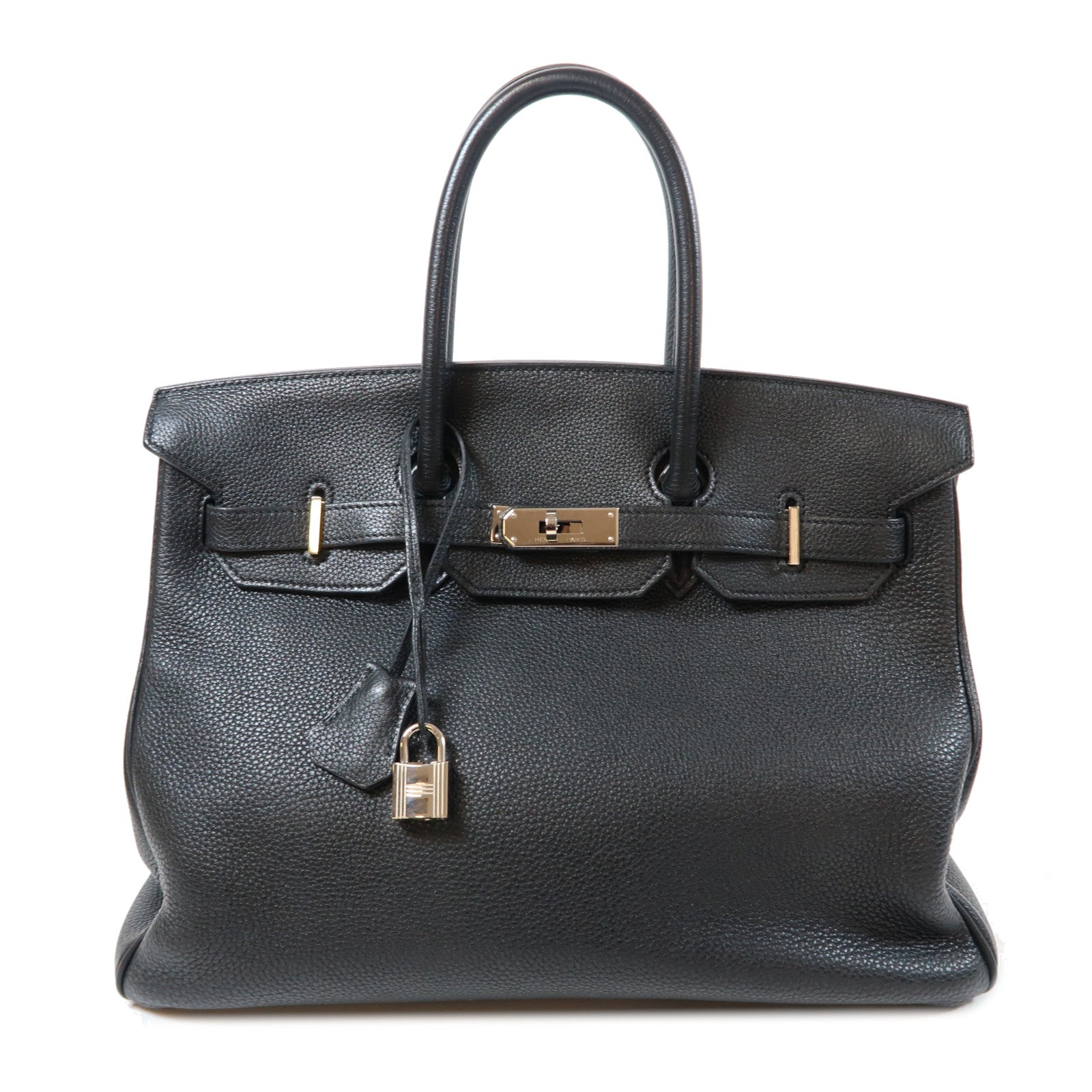 HERMES Togo皮革Birkin 35銀扣手挽袋Noir黑色
