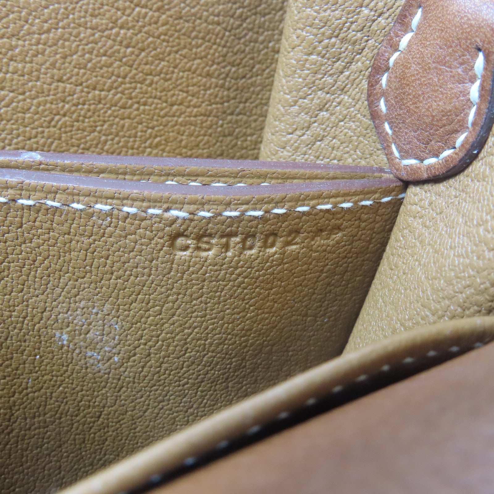 HERMES Evercolor皮革Mini Roulis銀扣肩背袋金色/經典駝色