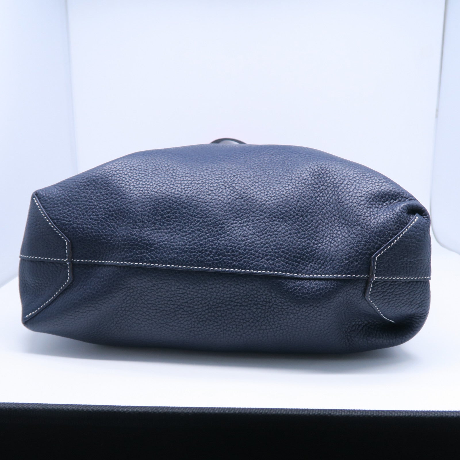 HERMES Taurillon Clemence皮革Double Sens手挽袋藍色/紫色