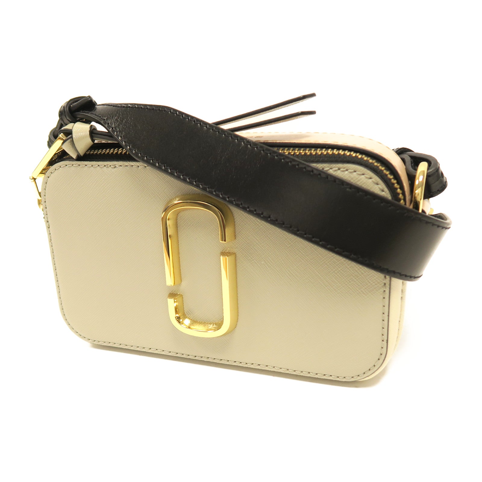 MARC JACOBS 牛皮皮革Shoulder Bag金扣肩背袋灰色