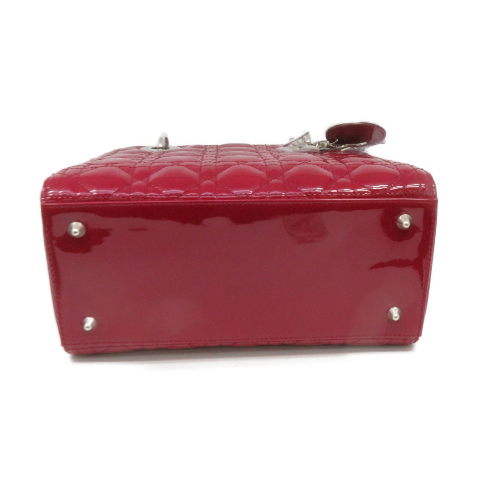 Dior 【激減優惠】漆皮皮革Lady Dior 2Way Shoulder Bag手挽肩背兩用袋酒紅色