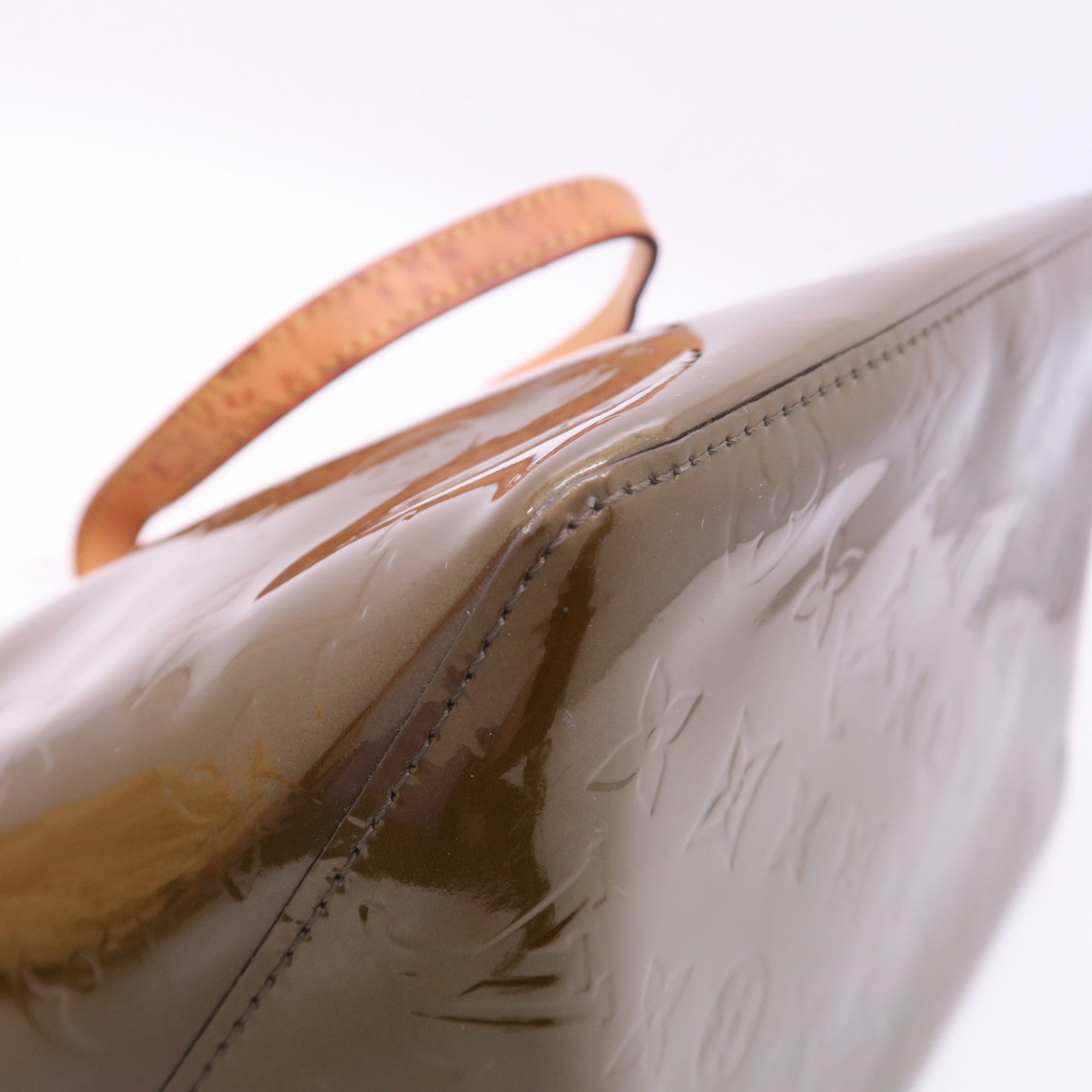 LOUIS VUITTON Vernis Bellevue PM金扣手挽袋綠色