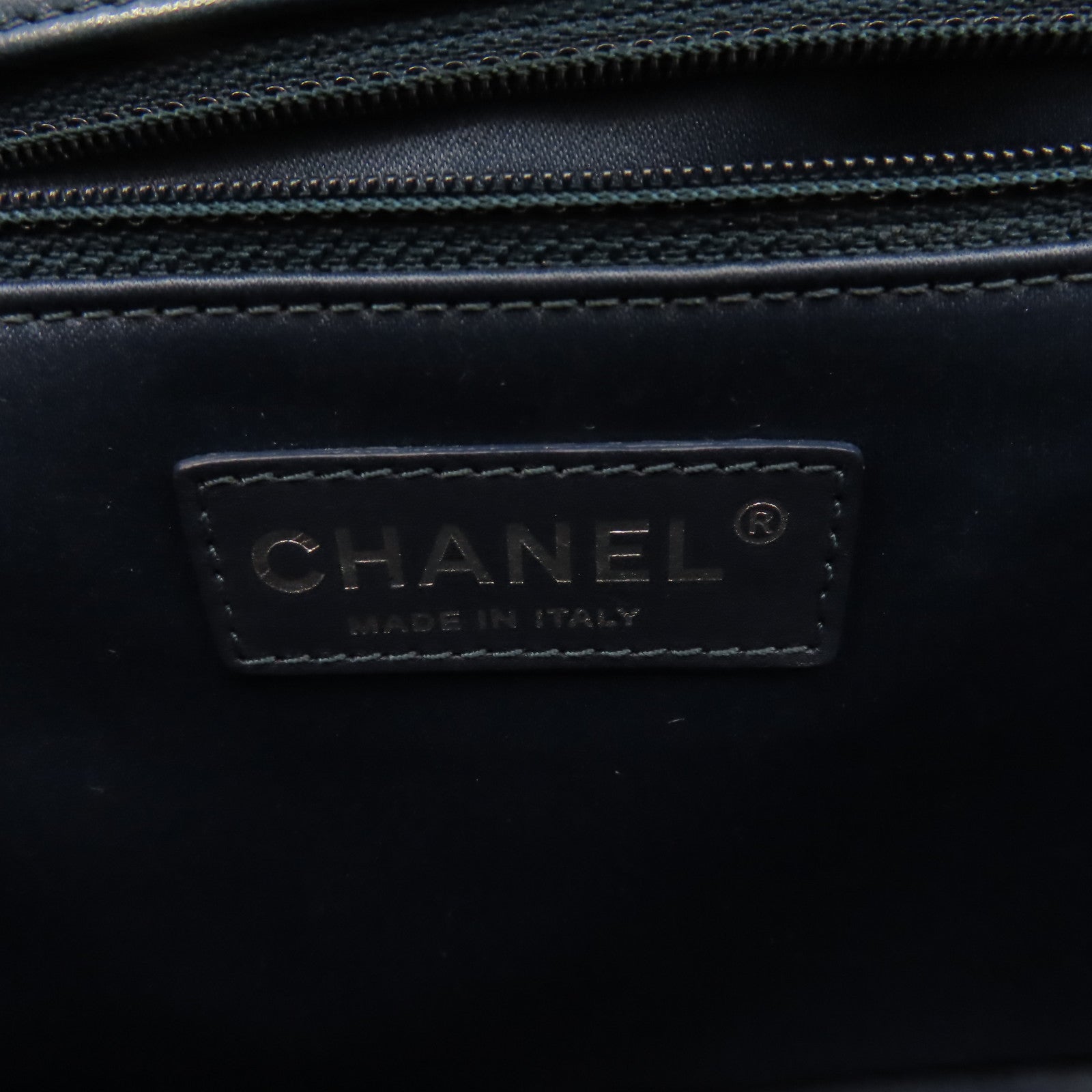 CHANEL 菱格羊皮皮革Chain Shoulder銀扣鏈帶肩背袋藍色