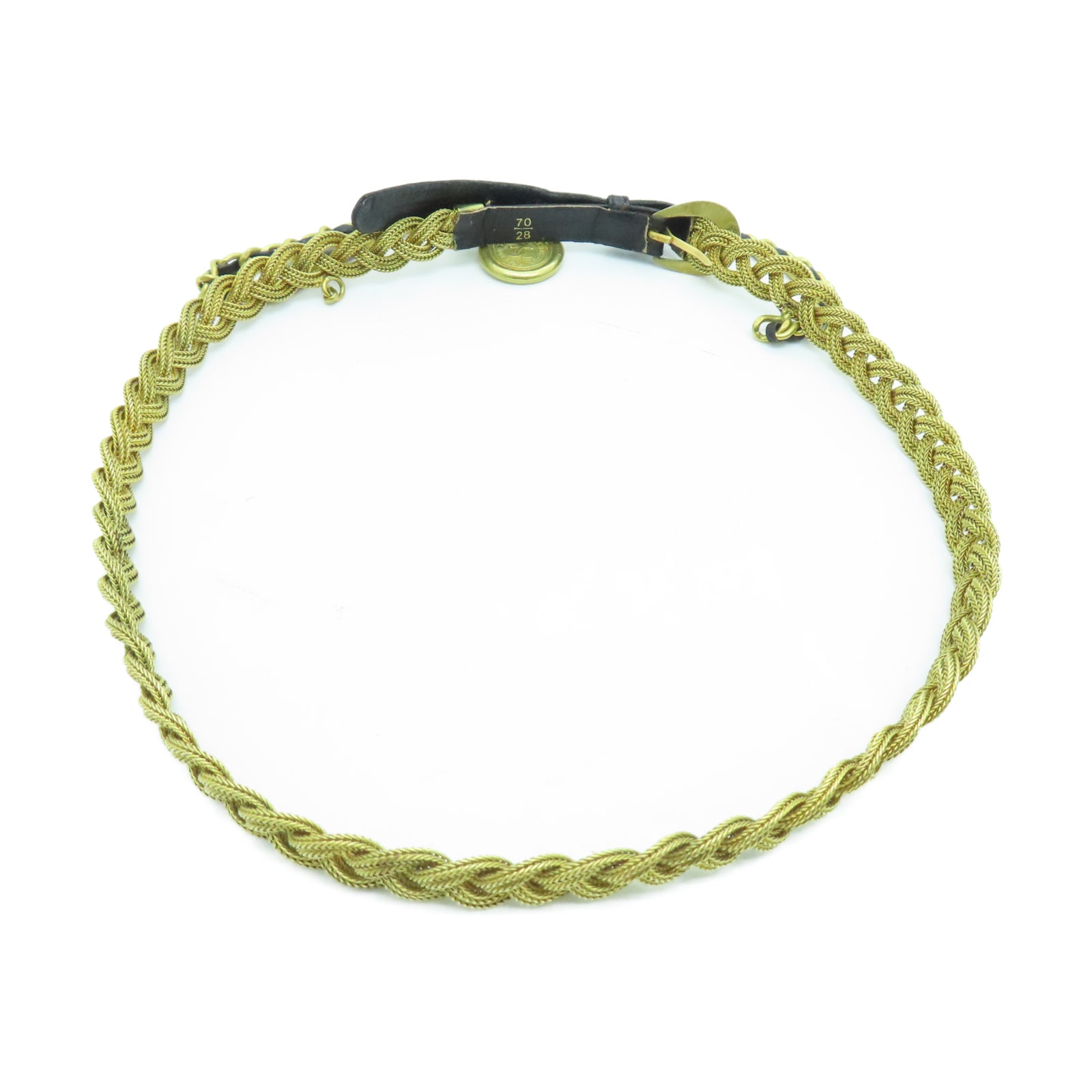 CHANEL 牛皮皮革Vintage Belt金扣皮革黑色