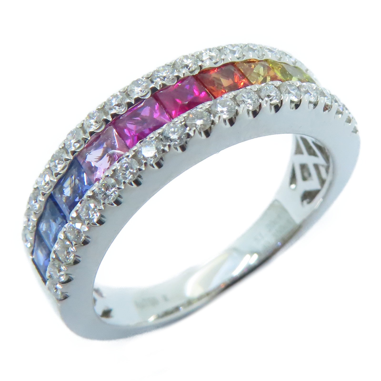 JEWELRY 【激減優惠】18K白金Sapphire Ring 1.20ct藍寶石/0.35ct鑽石戒指US#6.25