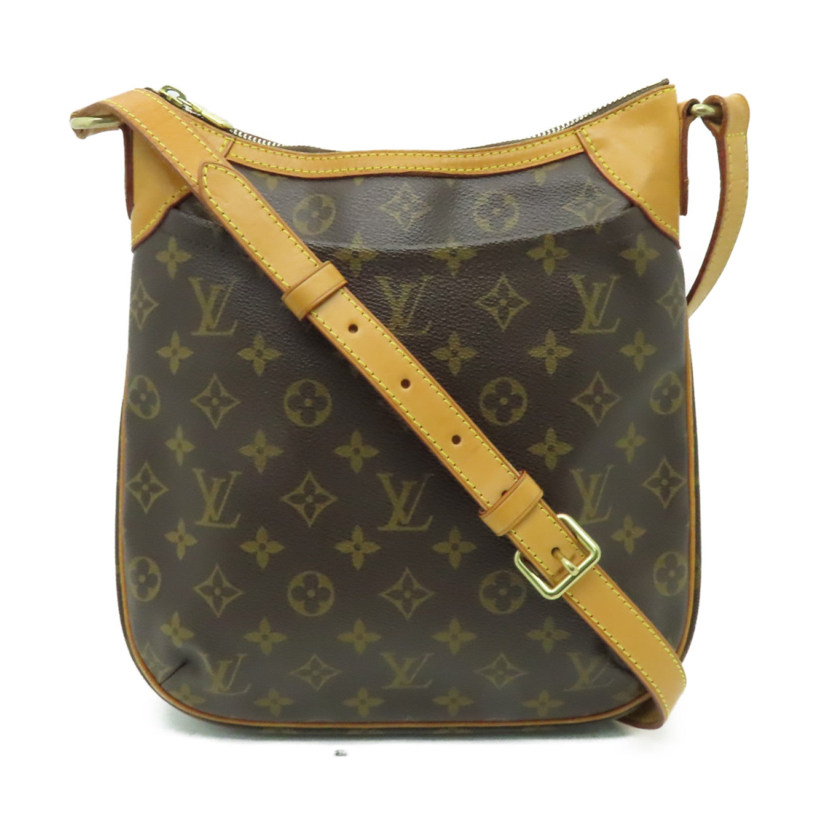LOUIS VUITTON Monogram Odeon PM金扣肩背袋啡色