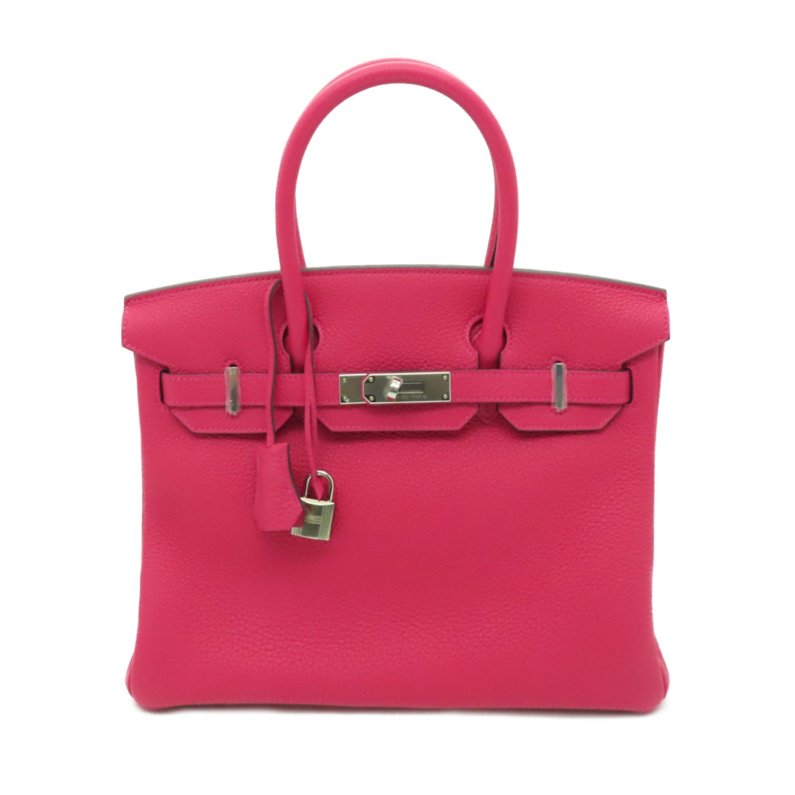 HERMES 【激減優惠】Togo皮革Birkin 30銀扣手挽袋Framboise粉紅色