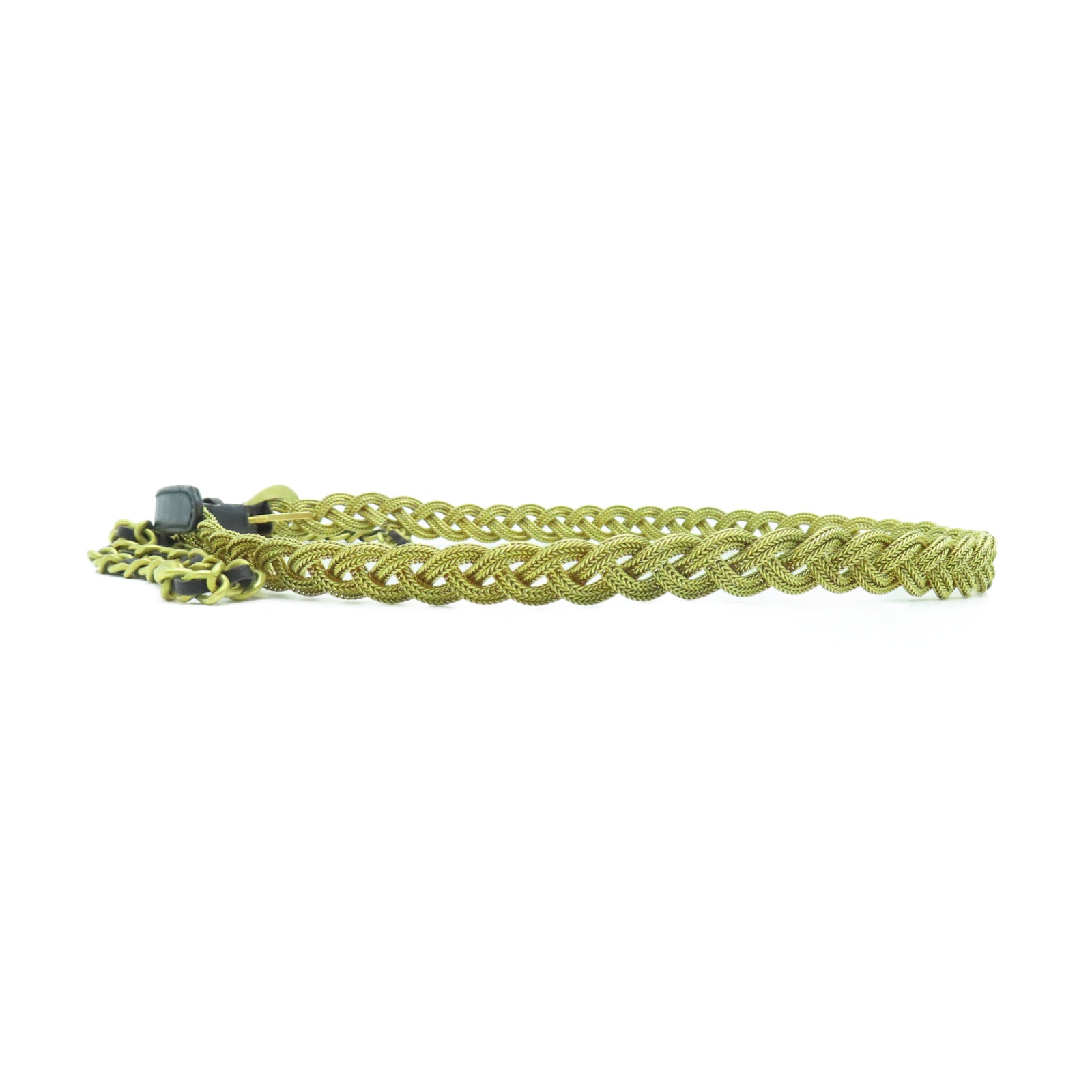 CHANEL 牛皮皮革Vintage Belt金扣皮革黑色