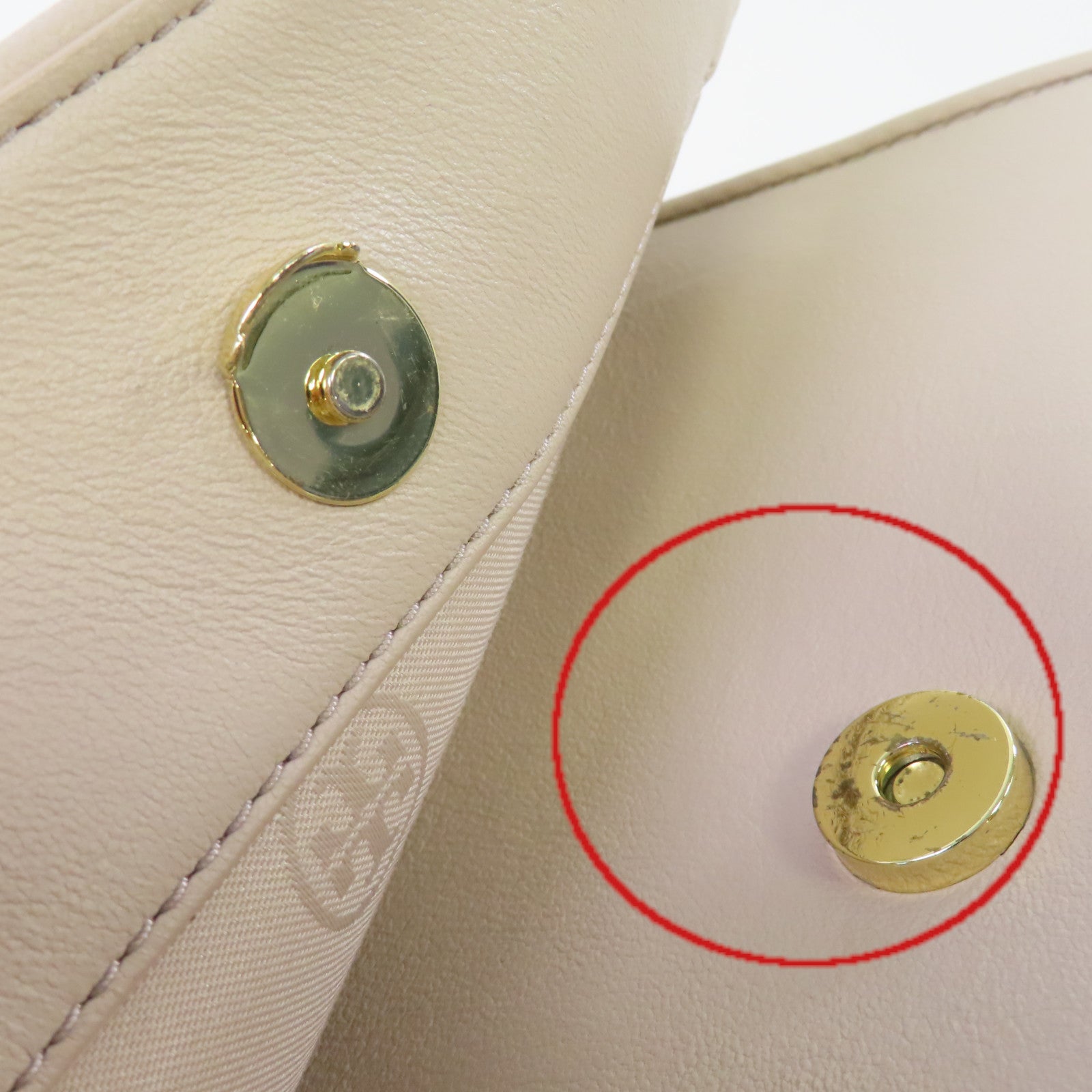 Tory Burch 牛皮皮革Chain Shoulder Bag金扣鏈帶肩背袋杏色