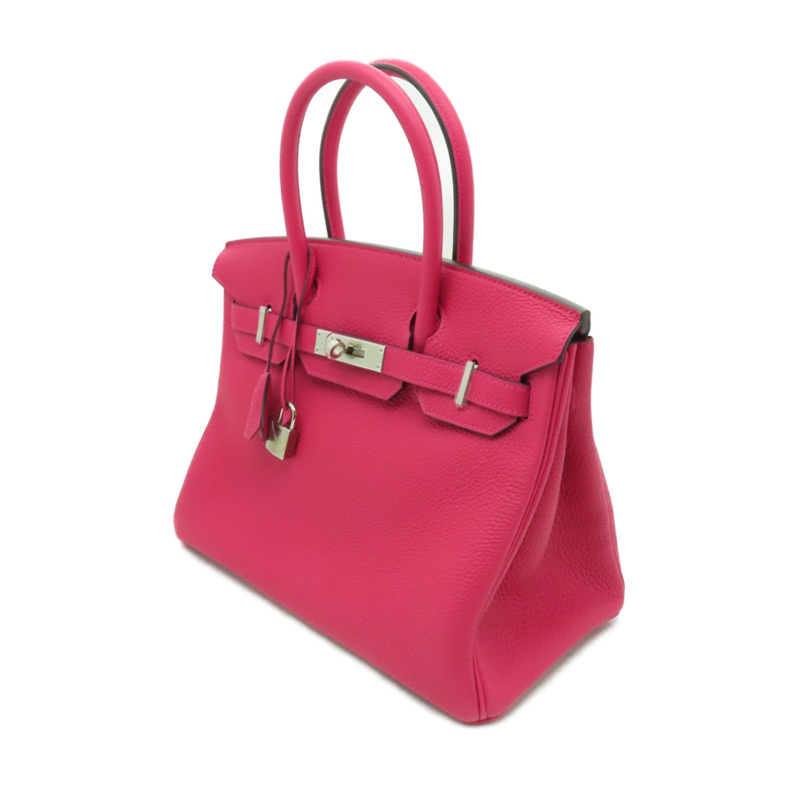 HERMES 【激減優惠】Togo皮革Birkin 30銀扣手挽袋Framboise粉紅色