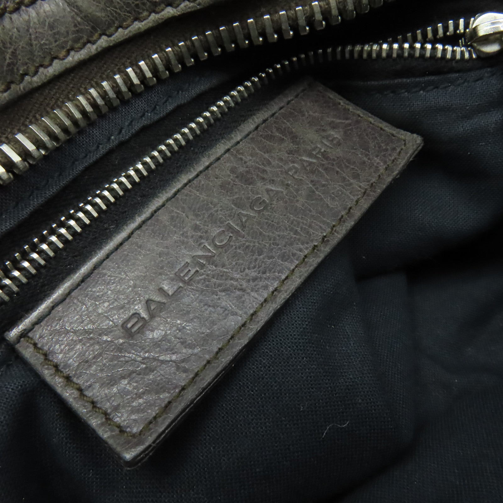 BALENCIAGA 羊皮皮革Giant City手挽肩背兩用袋碳灰色