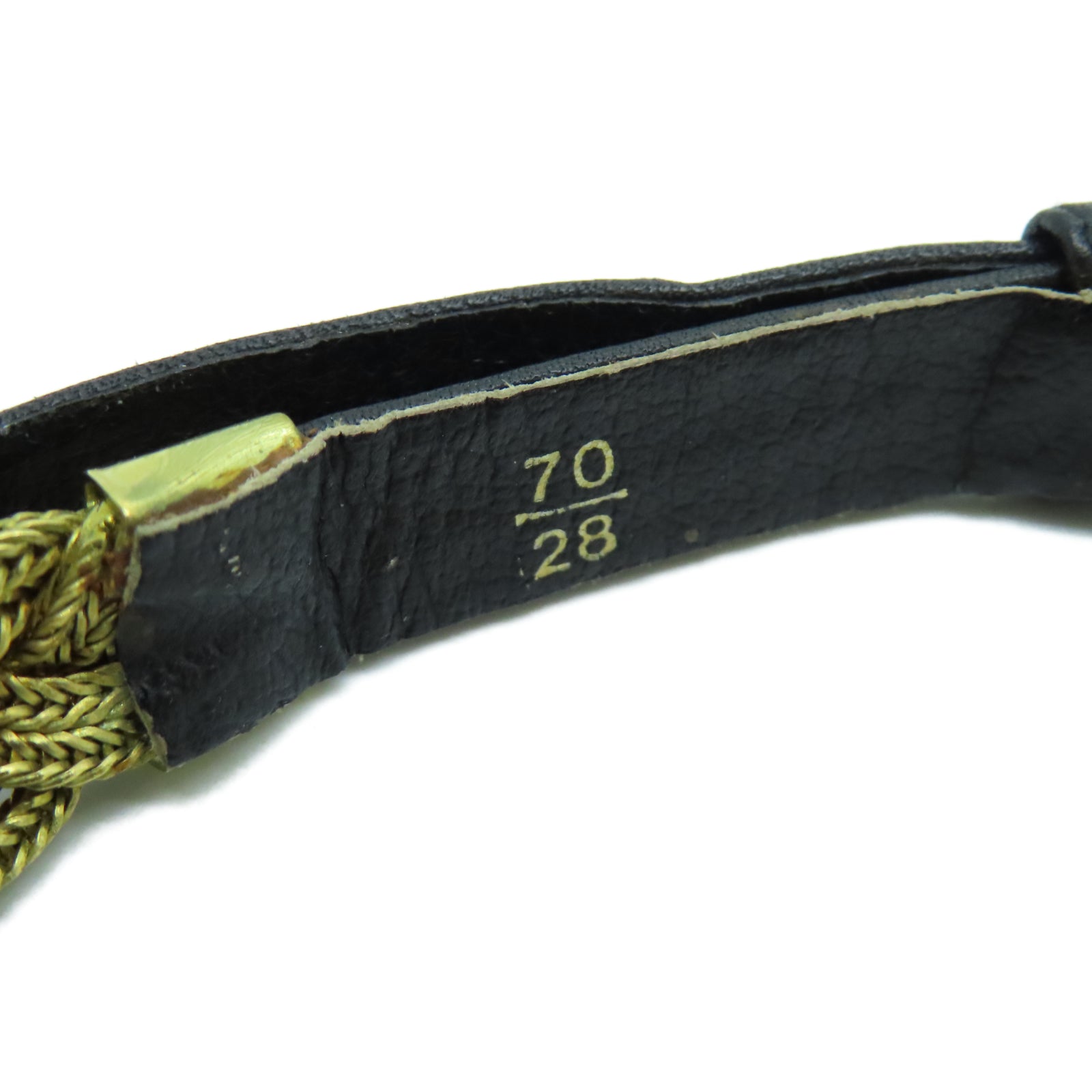 CHANEL 牛皮皮革Vintage Belt金扣皮革黑色