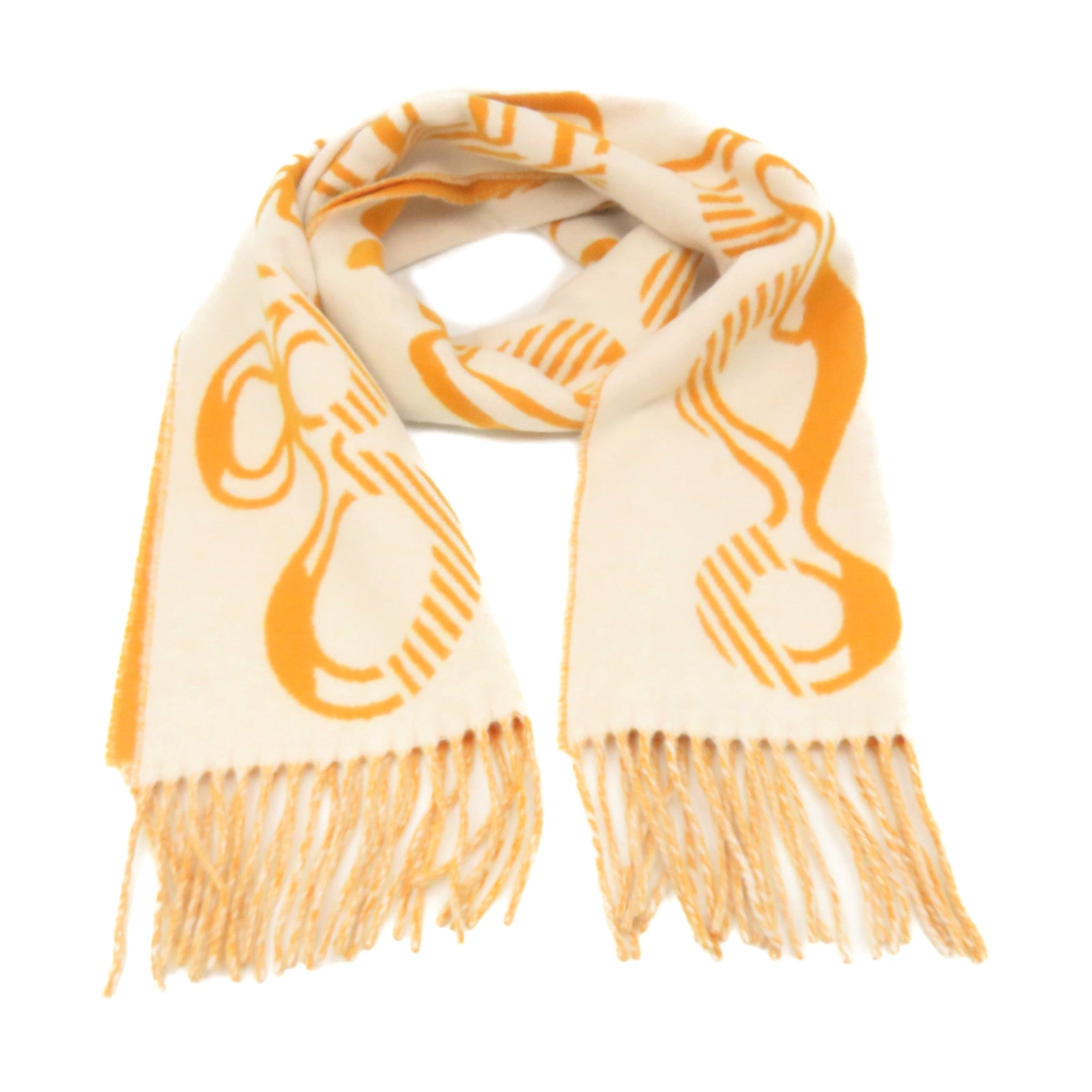 HERMES 羊毛/羊絨Scarf圍巾杏色/啡色