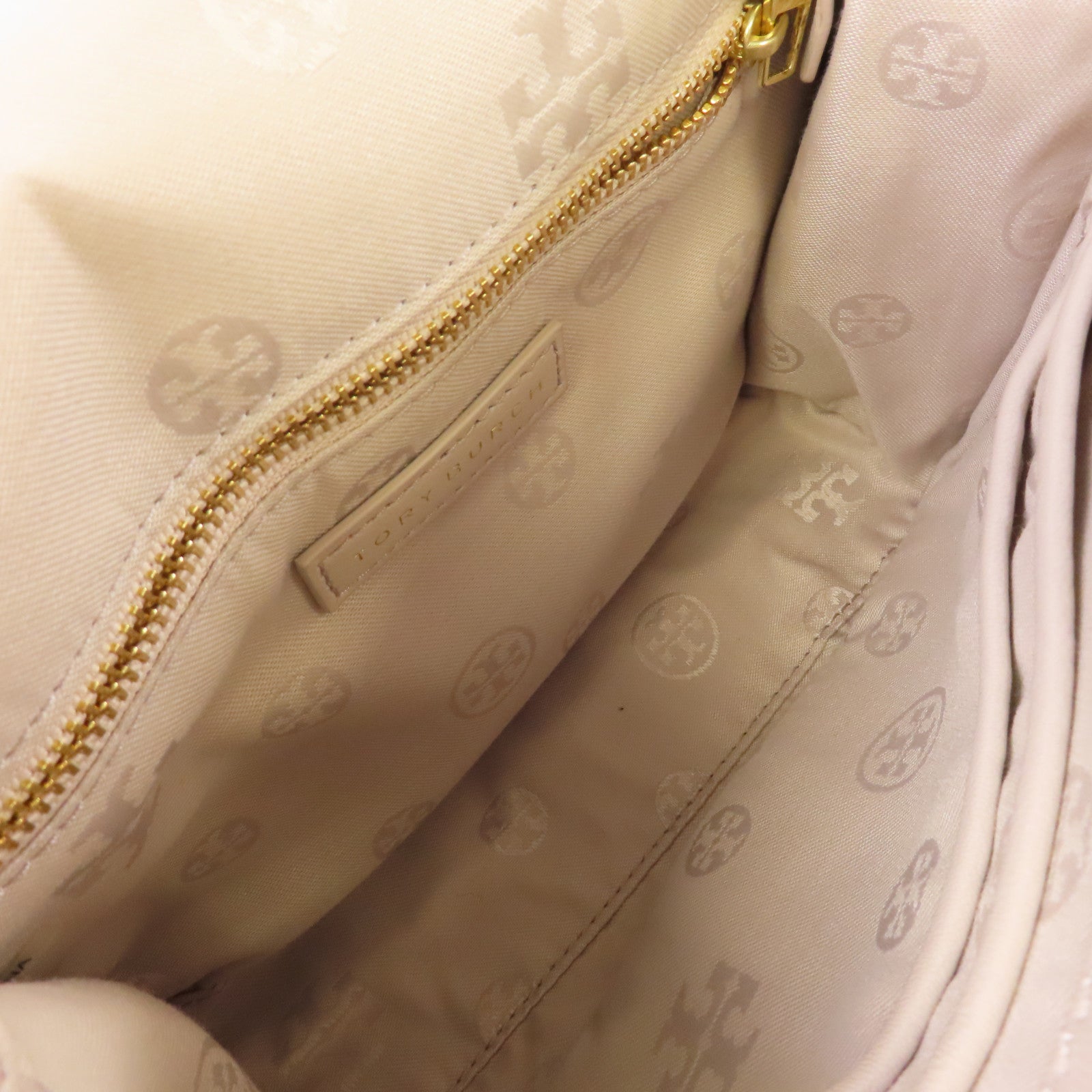 Tory Burch 牛皮皮革Chain Shoulder Bag金扣鏈帶肩背袋杏色