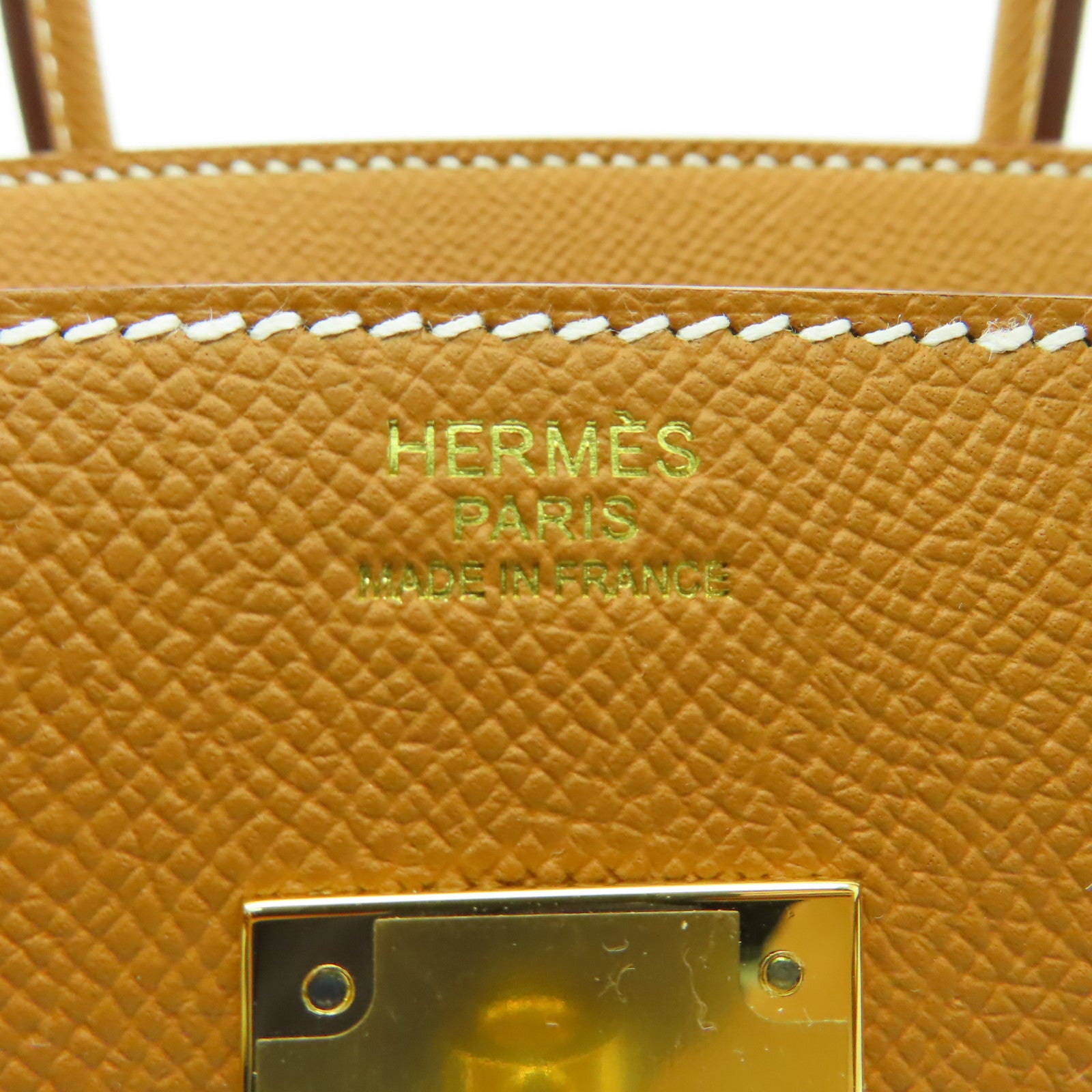 HERMES Veau Epsom皮革Birkin 30金扣手挽袋金色經典駝色