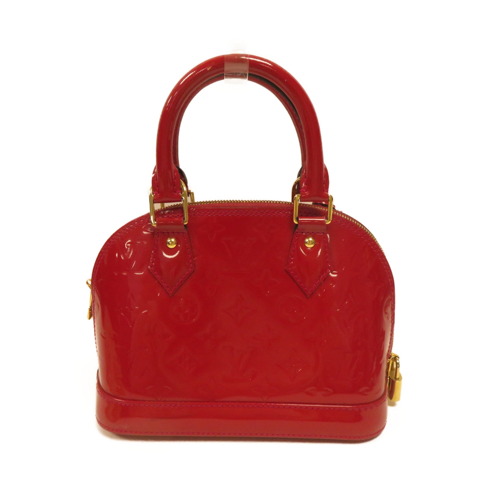 LOUIS VUITTON Monogram Vernis Alma BB金扣手挽肩背兩用袋紅色