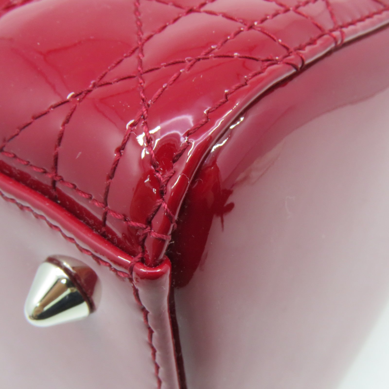 Dior 【激減優惠】漆皮皮革Lady Dior 2Way Shoulder Bag手挽肩背兩用袋酒紅色
