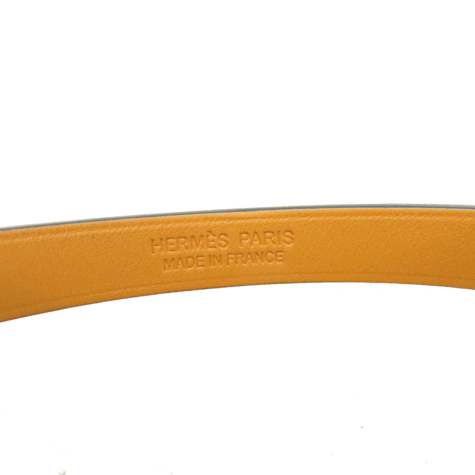 HERMES Swift皮革Mini Kelly Double Tour Bracelet金扣手鏈金色/大象灰色