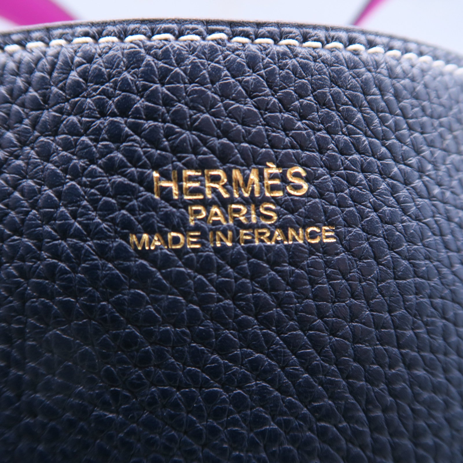 HERMES Taurillon Clemence皮革Double Sens手挽袋藍色/紫色