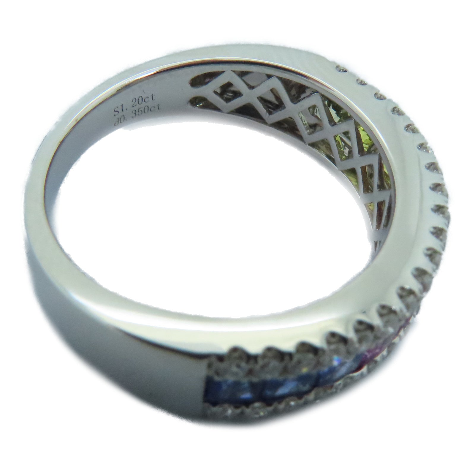 JEWELRY 【激減優惠】18K白金Sapphire Ring 1.20ct藍寶石/0.35ct鑽石戒指US#6.25