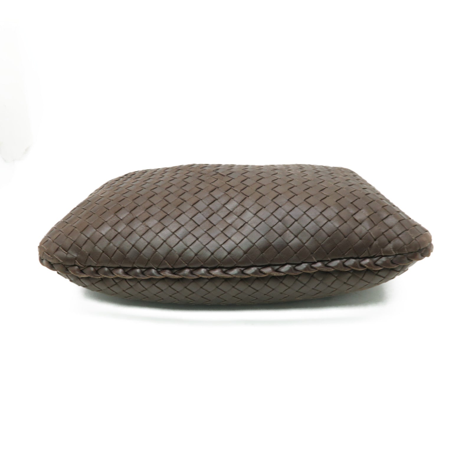 BOTTEGA VENETA 織紋皮革Shoulder Bag金扣肩背袋啡色