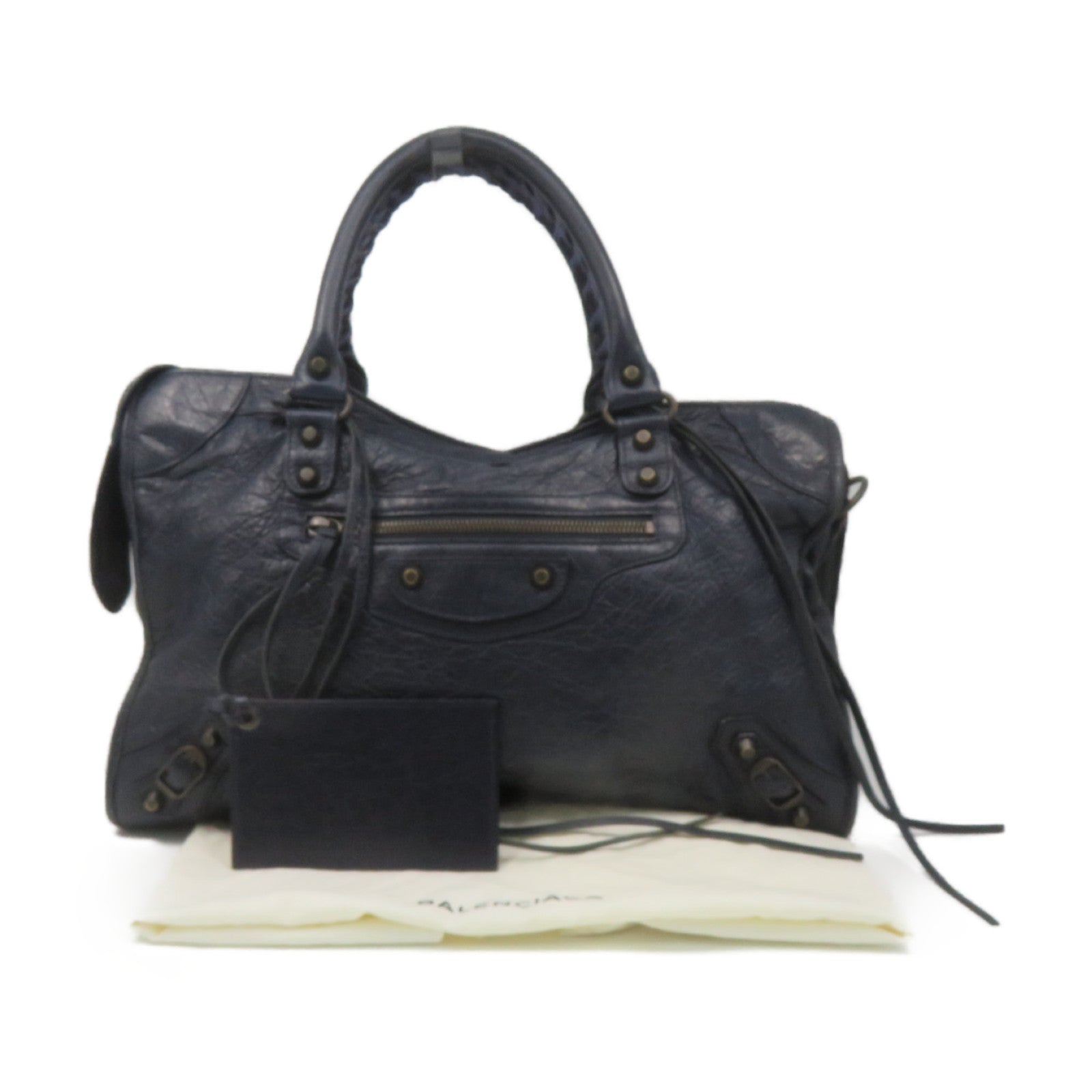BALENCIAGA 牛皮皮革City Hand Bag肩背袋寶藍色