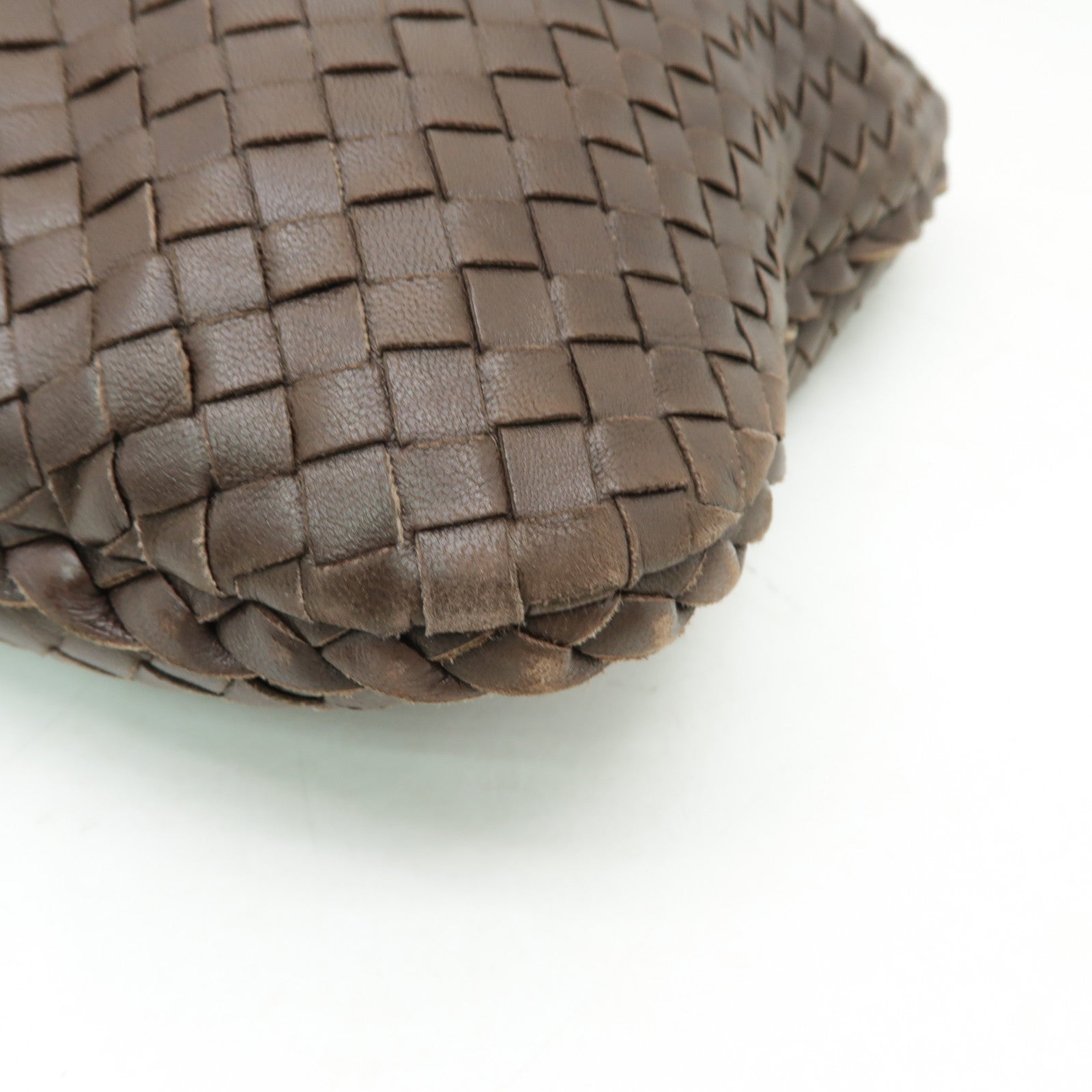 BOTTEGA VENETA 織紋皮革Shoulder Bag金扣肩背袋啡色