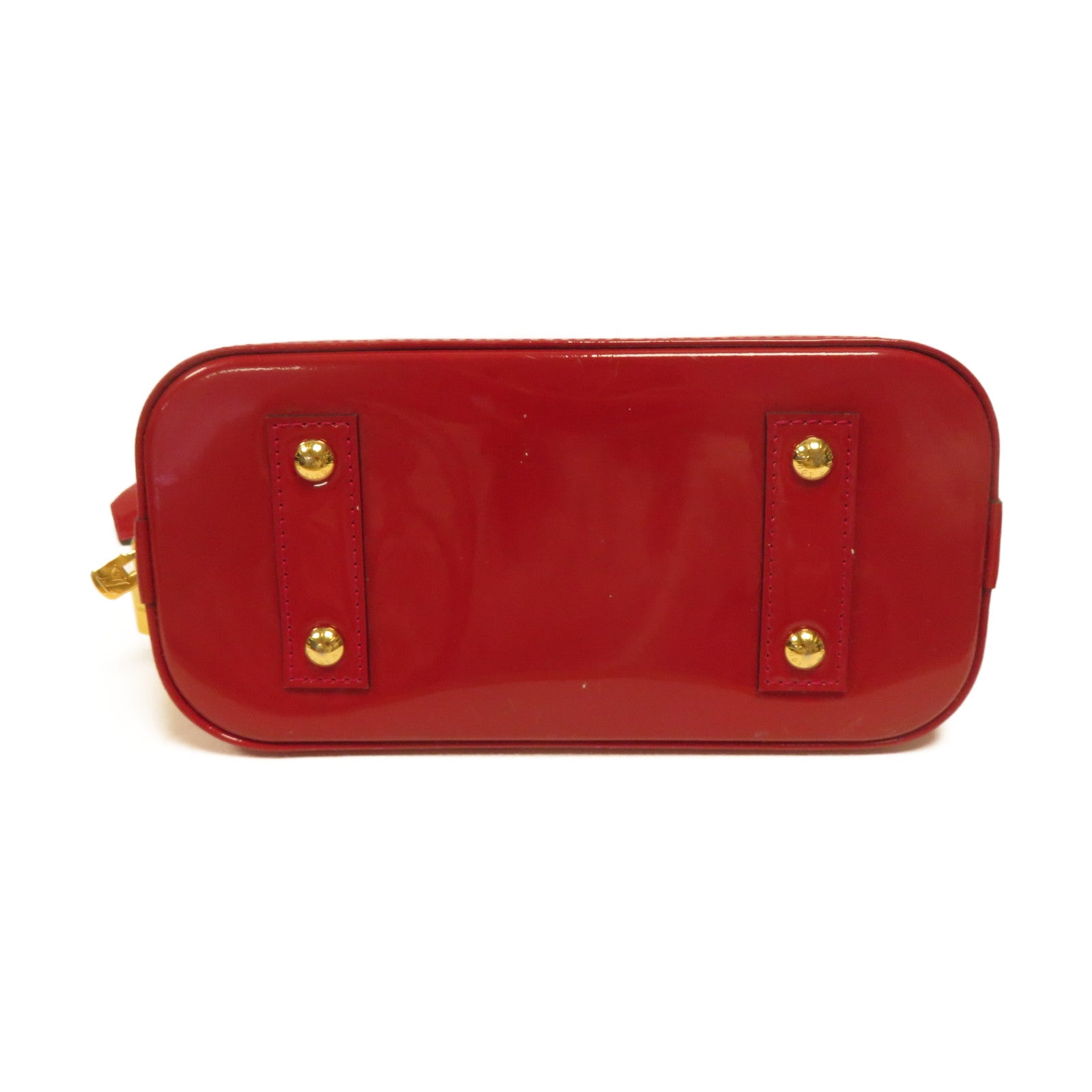 LOUIS VUITTON Monogram Vernis Alma BB金扣手挽肩背兩用袋紅色