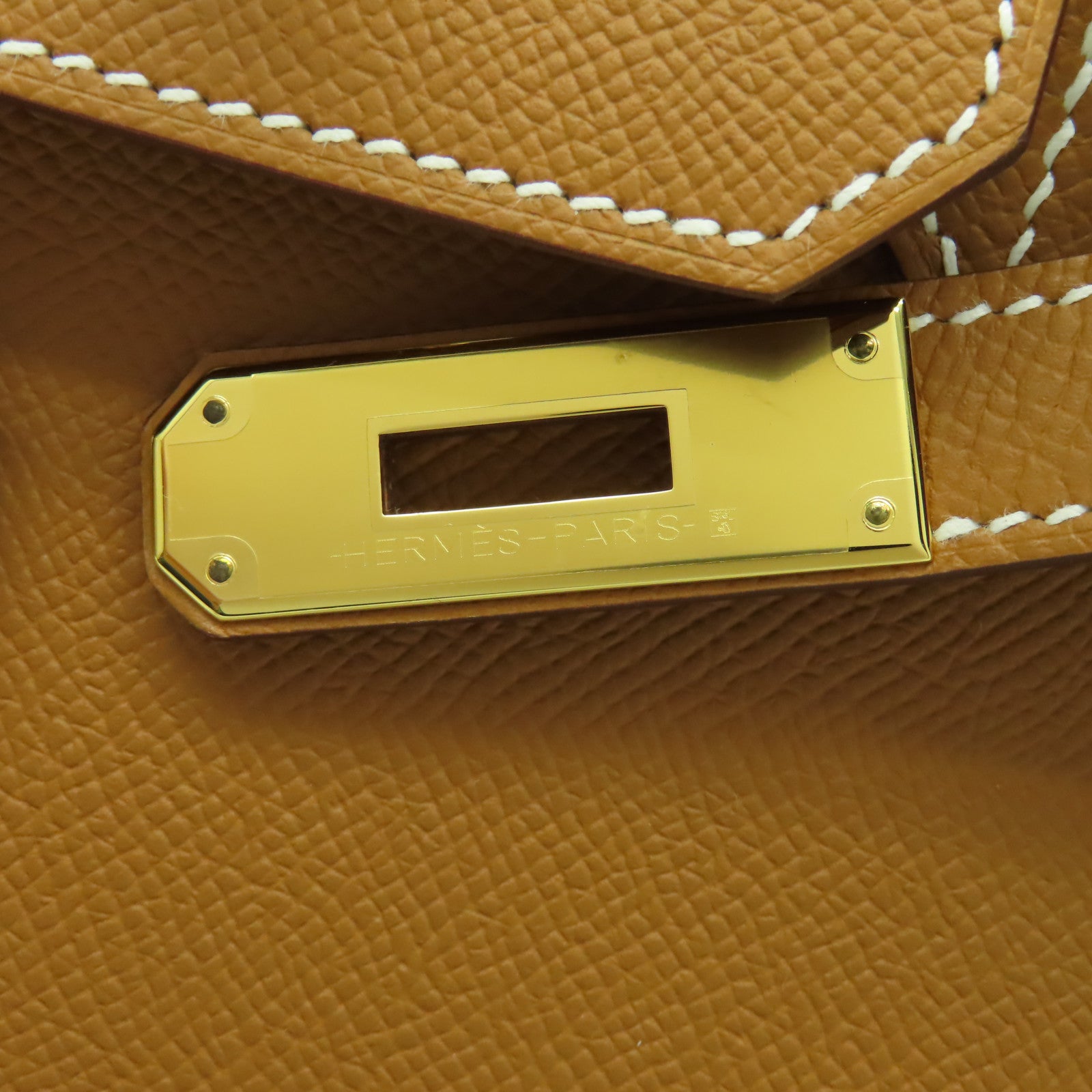 HERMES Veau Epsom皮革Birkin 30金扣手挽袋金色經典駝色
