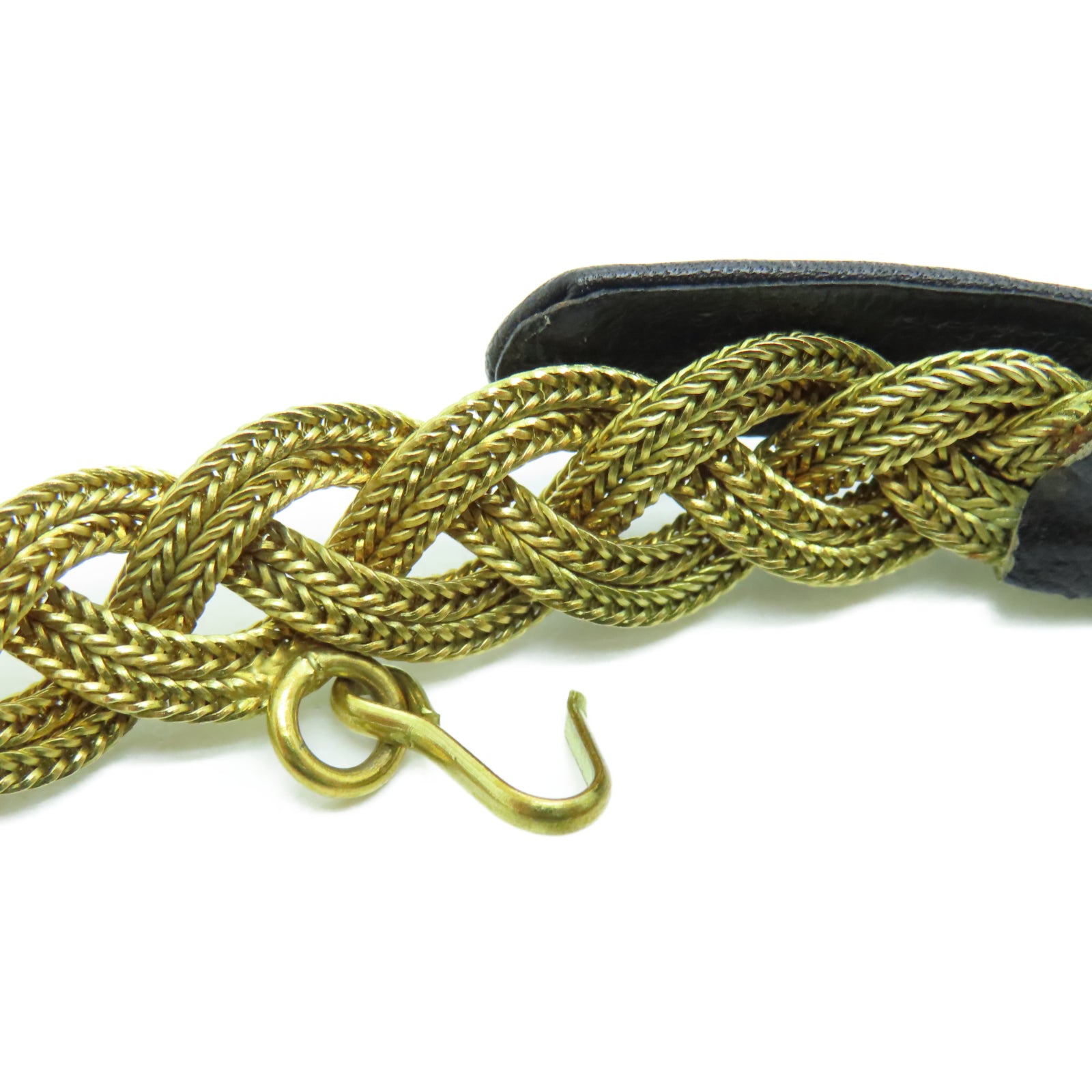 CHANEL 牛皮皮革Vintage Belt金扣皮革黑色