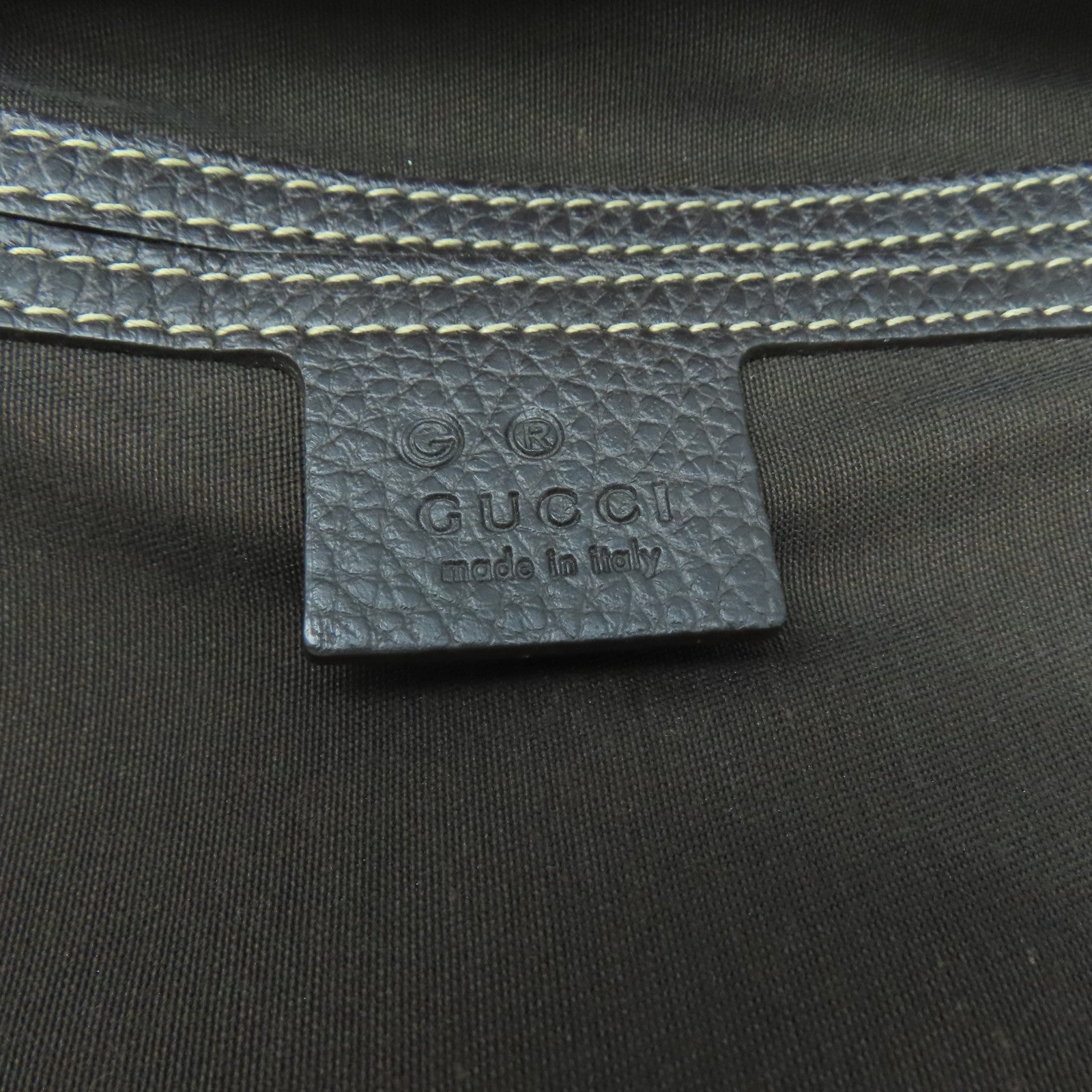 GUCCI 塗層帆布/牛皮皮革Shoulder Bag銀扣肩背袋啡色