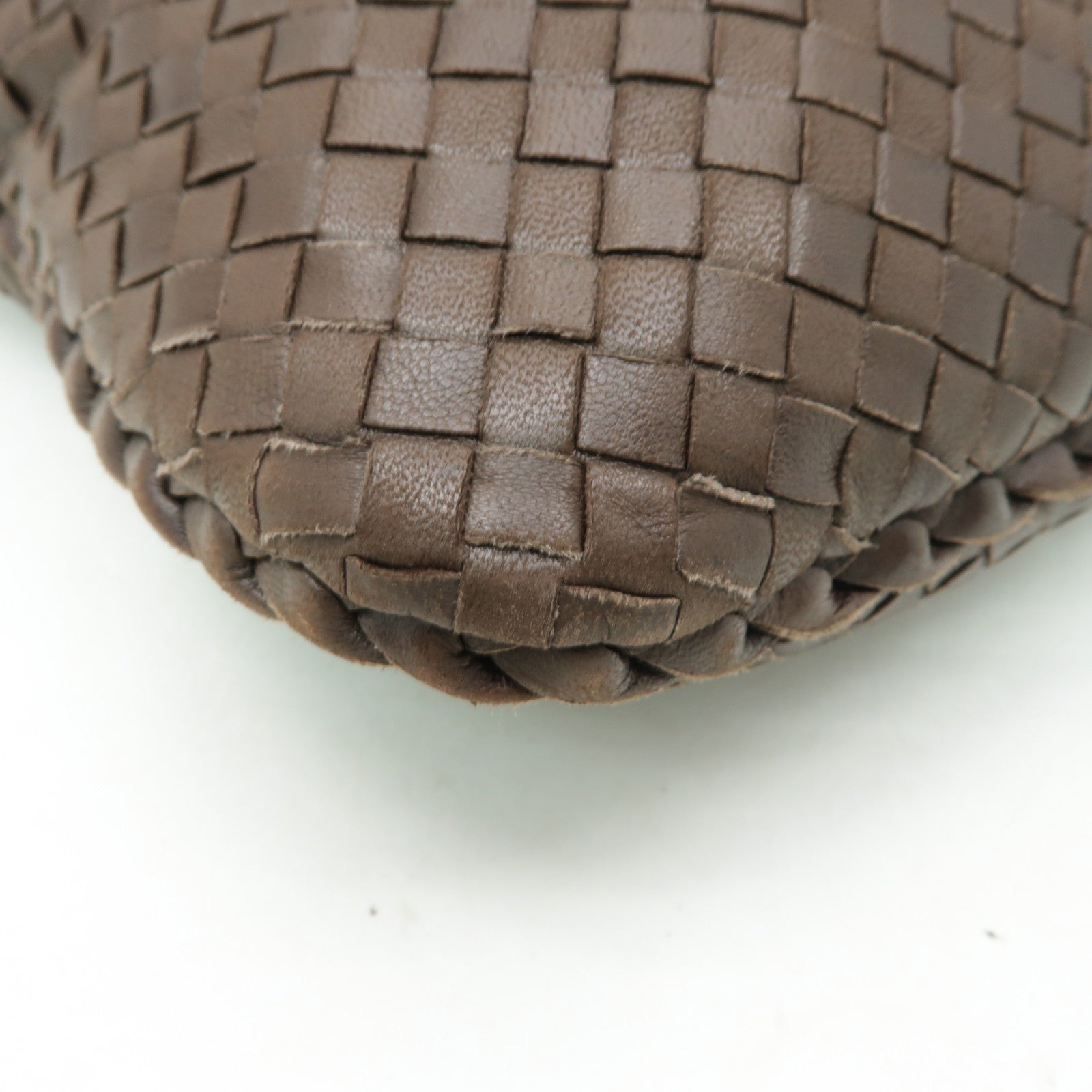 BOTTEGA VENETA 織紋皮革Shoulder Bag金扣肩背袋啡色